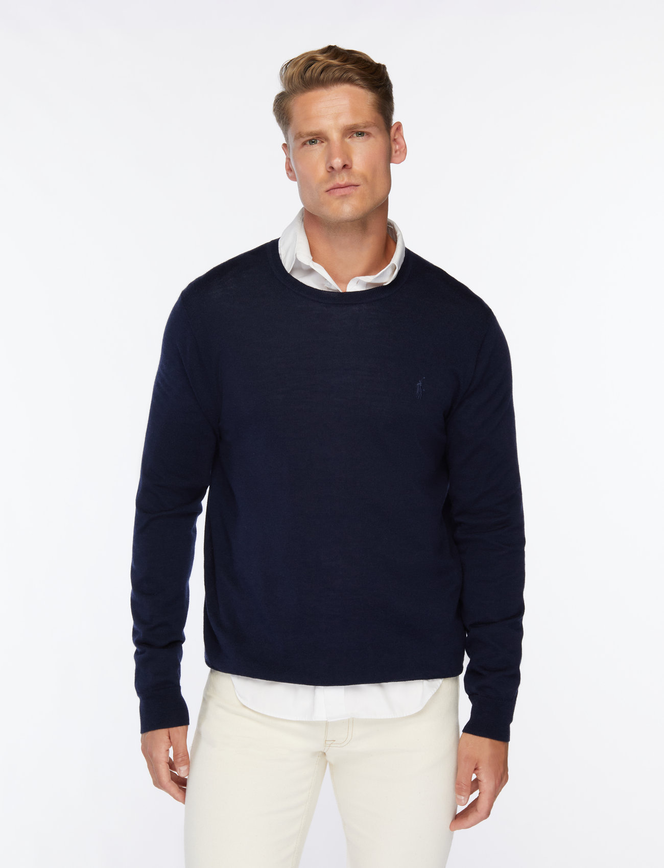 Polo Ralph Lauren - Slim Fit Washable Wool Crewneck Sweater - rund hals - hunter navy - 0