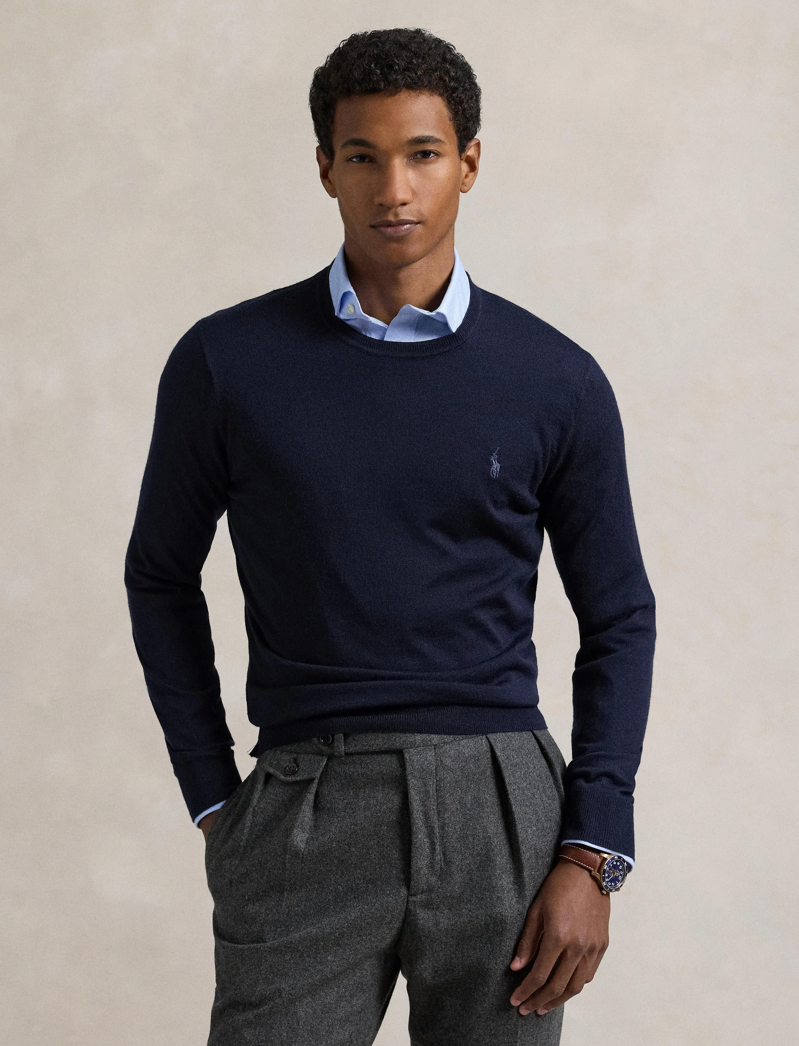 Polo Ralph Lauren - Slim Fit Washable Wool Crewneck Sweater - rundhals - hunter navy - 4