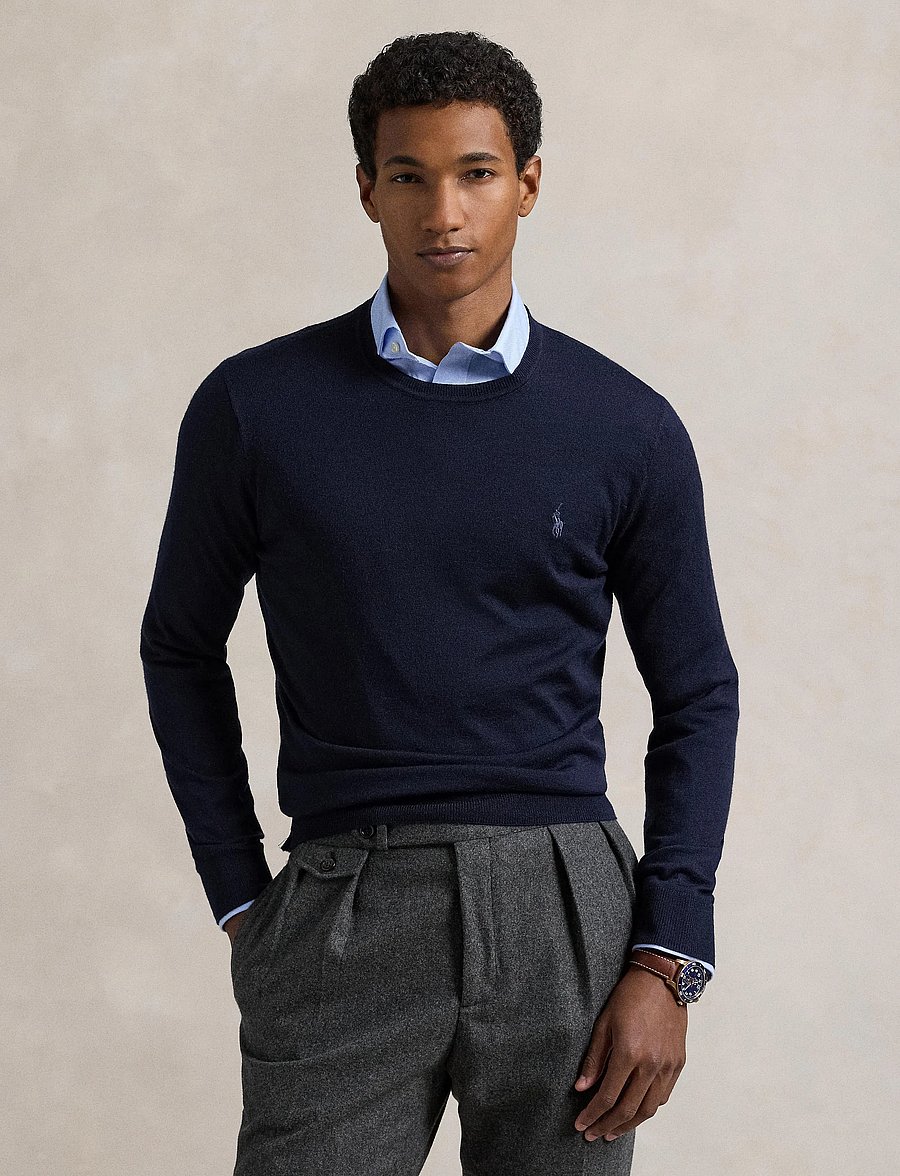 Polo Ralph Lauren - Slim Fit Washable Wool Crewneck Sweater - rundhals - hunter navy - 4