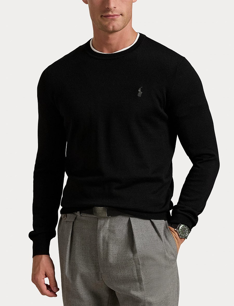 Polo Ralph Lauren - Slim Fit Washable Wool Crewneck Sweater - Ümmarguse kaelusega kudumid - polo black - 5