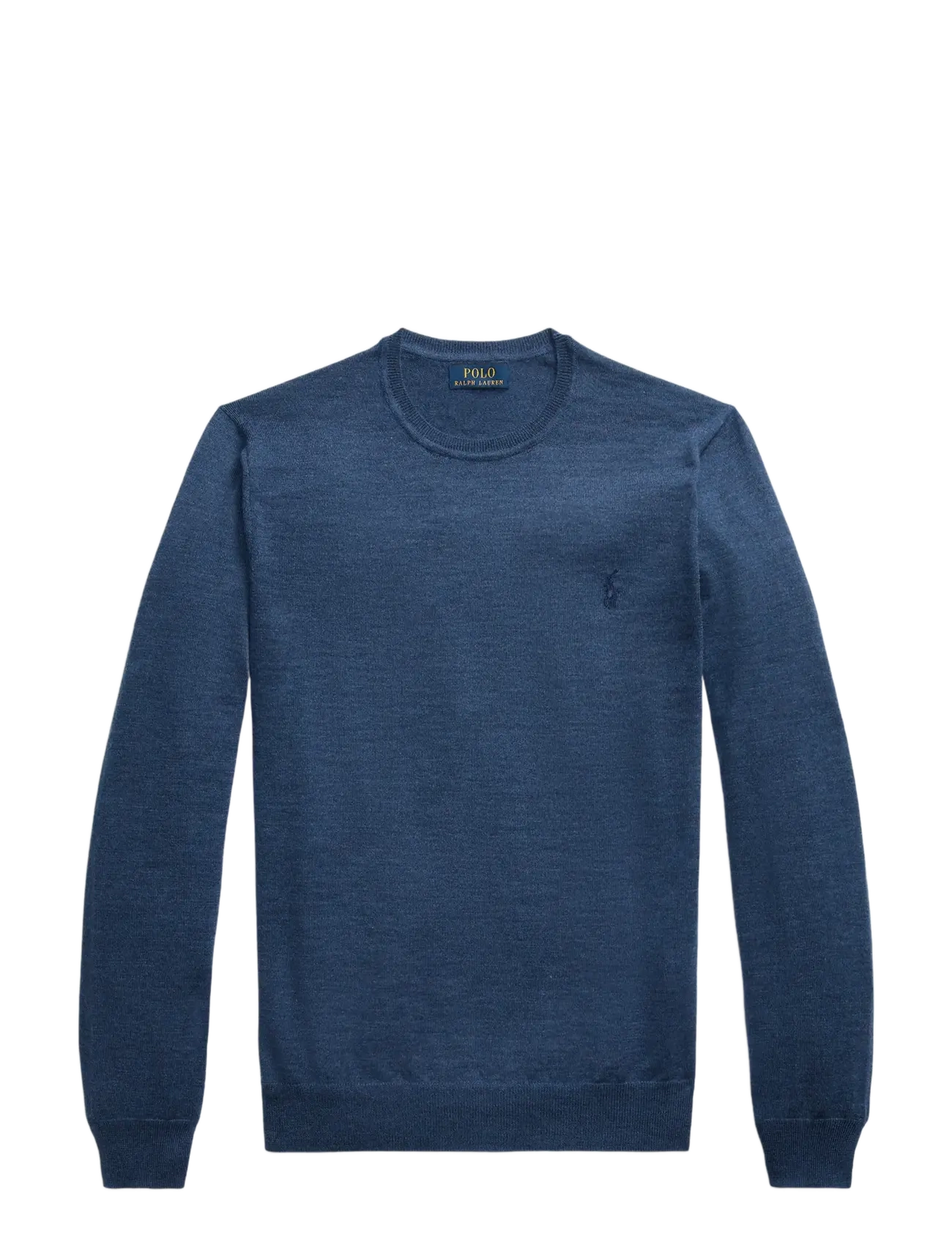 Slim Fit Washable Wool Crewneck Sweater - RUSTIC NAVY HEATH
