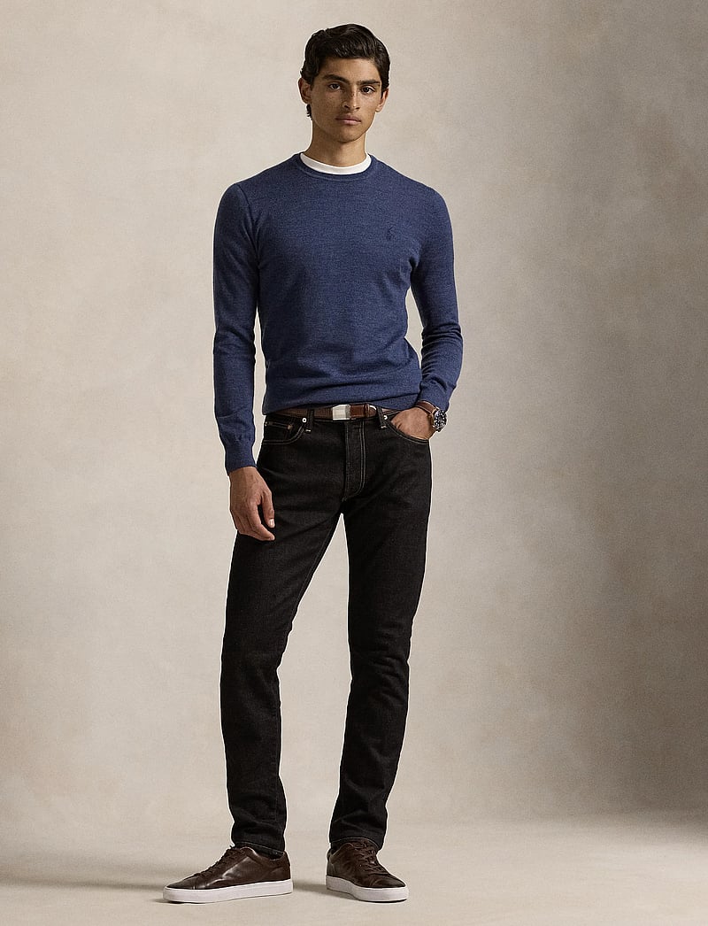 Polo Ralph Lauren - Slim Fit Washable Wool Crewneck Sweater - rund hals - rustic navy heath - 0