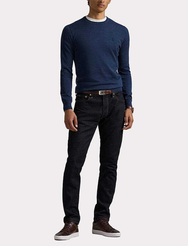 Polo Ralph Lauren - Slim Fit Washable Wool Crewneck Sweater - rund hals - rustic navy heath - 4