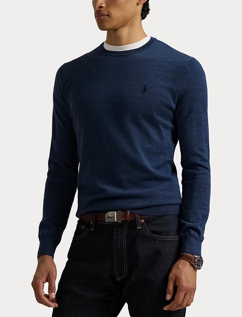 Polo Ralph Lauren - Slim Fit Washable Wool Crewneck Sweater - rund hals - rustic navy heath - 5