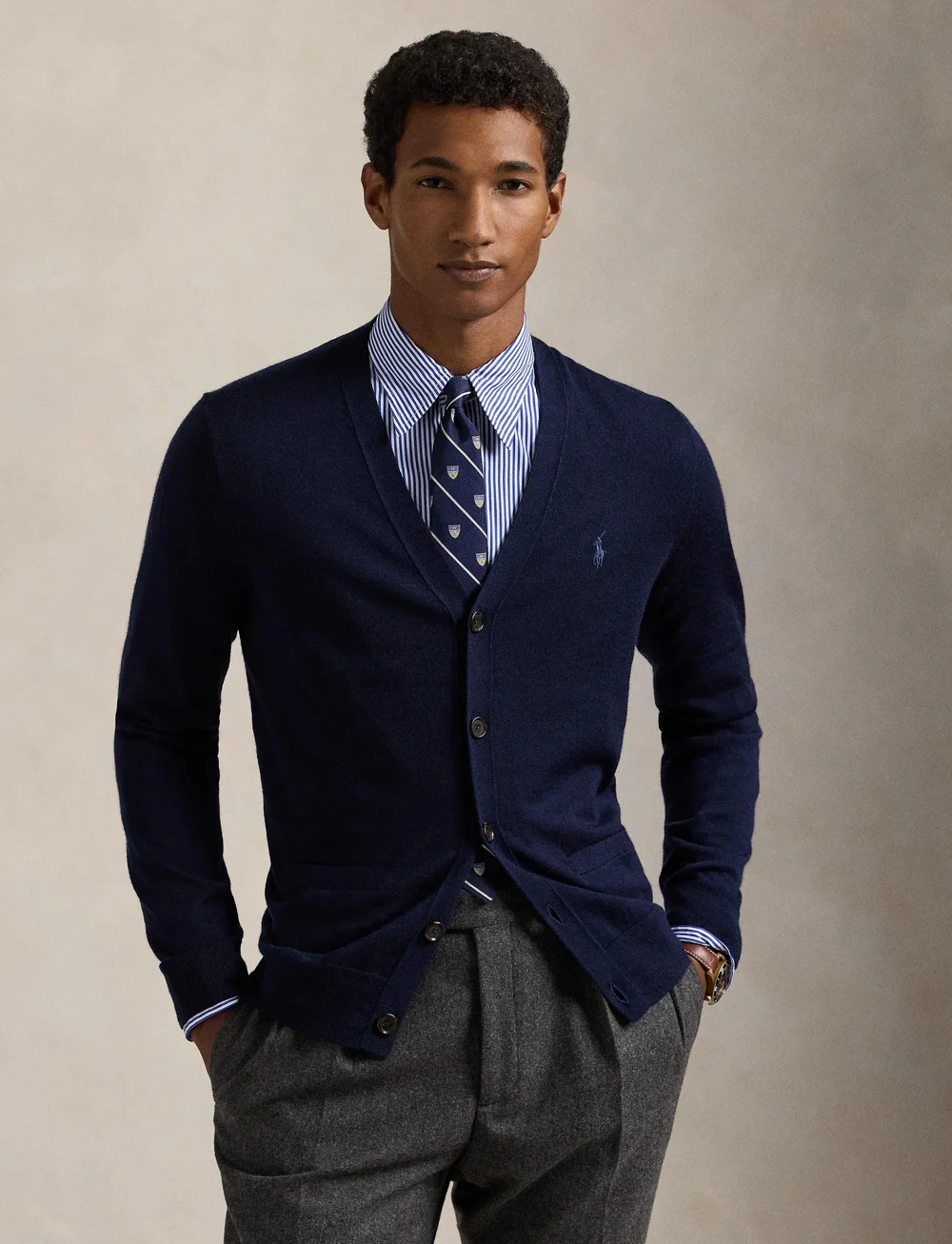 Polo Ralph Lauren - 2/30 MERINO WL RWS-LSL-CRD - koftor - hunter navy - 3