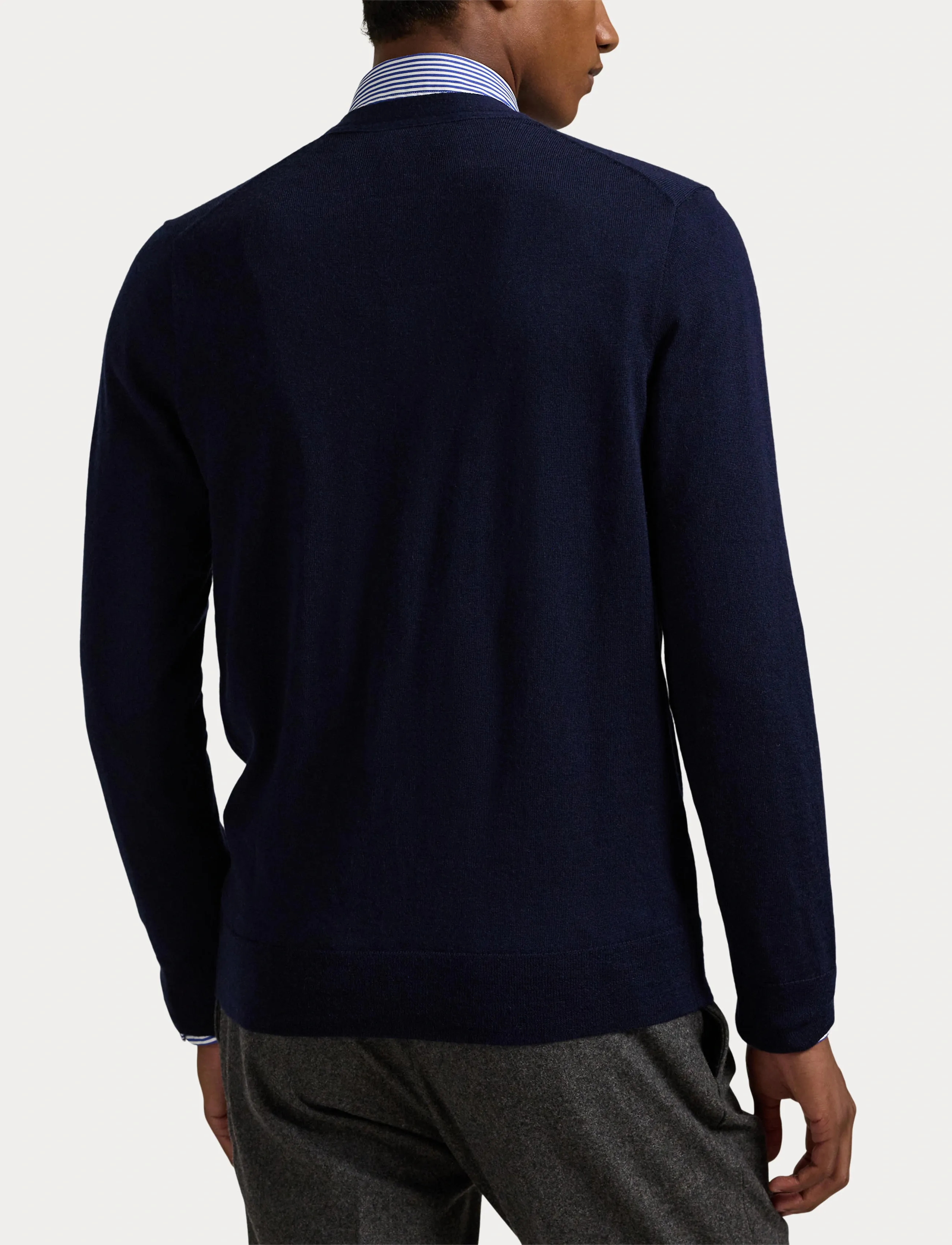 Polo Ralph Lauren Slim Fit Washable Wool V-Neck Cardigan - Cardigans - HUNTER NAVY / navy