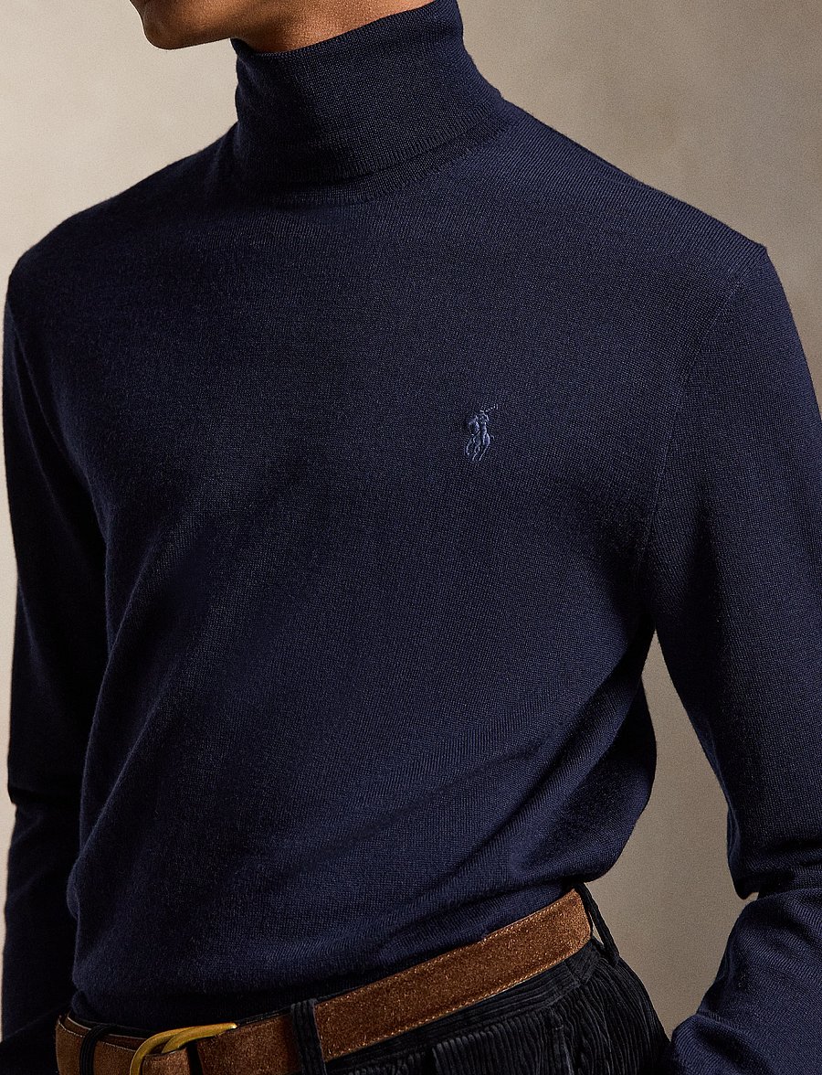 Polo Ralph Lauren - Washable Wool Turtleneck Sweater - kõrge kaelusega - hunter navy - 4