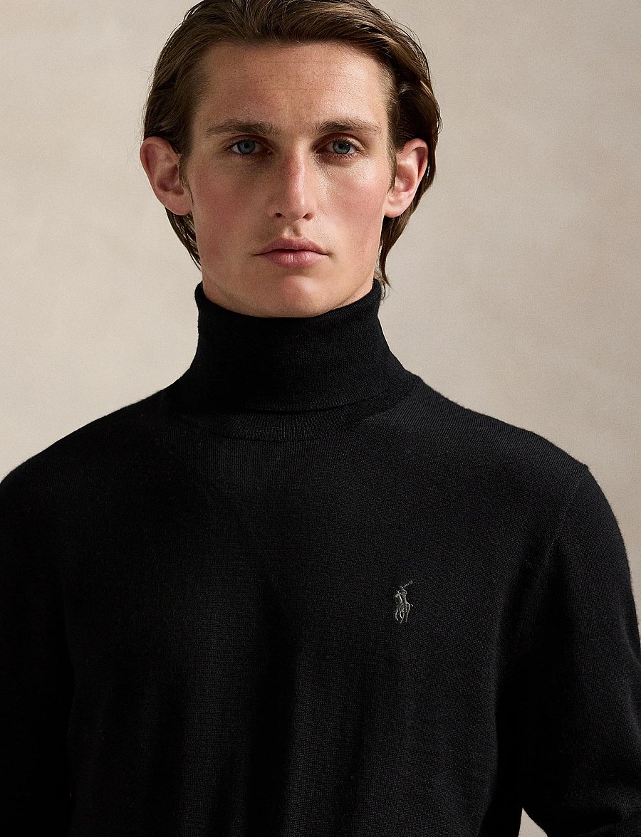 Polo Ralph Lauren - Tvättbar polotröja i ull - polokrage - polo black - 5