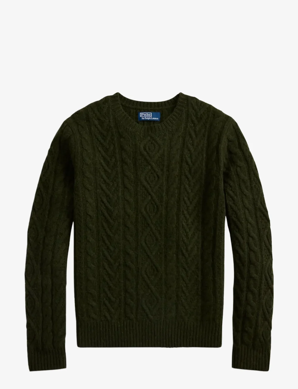 Polo Ralph Lauren - Wool-Alpaca Fisherman’s Sweater - Ümmarguse kaelusega kudumid - leaf green heathe - 1