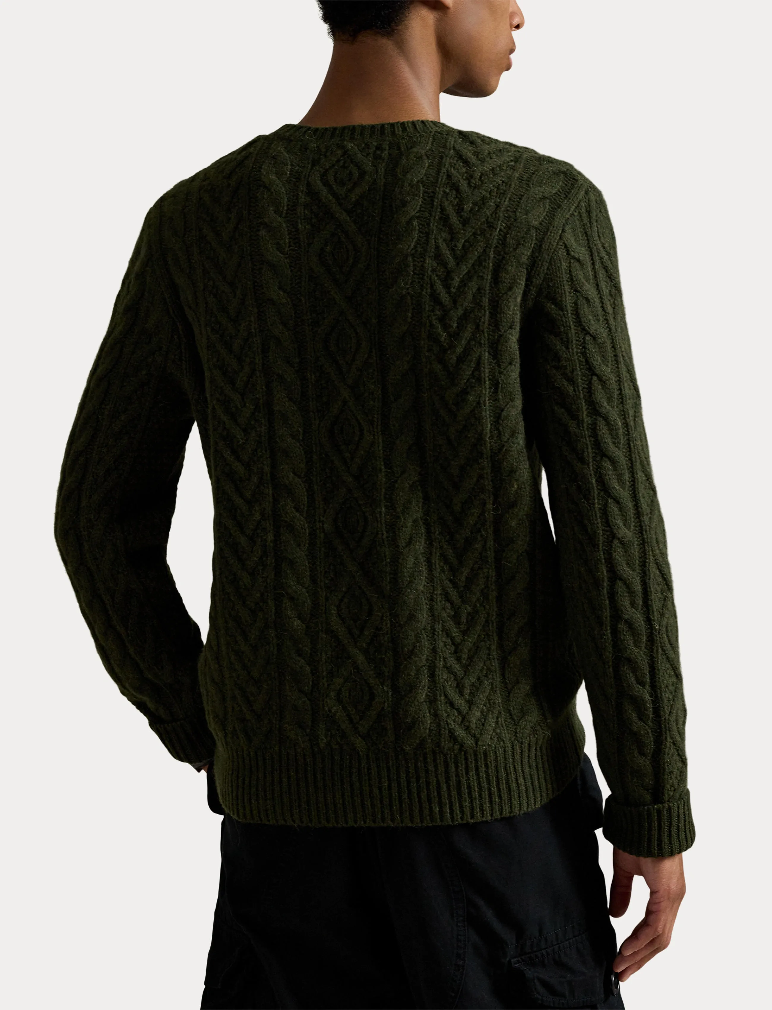 Polo Ralph Lauren Wool-Alpaca Fisherman’s Sweater - Strickmode - LEAF GREEN HEATHE / khaki/green