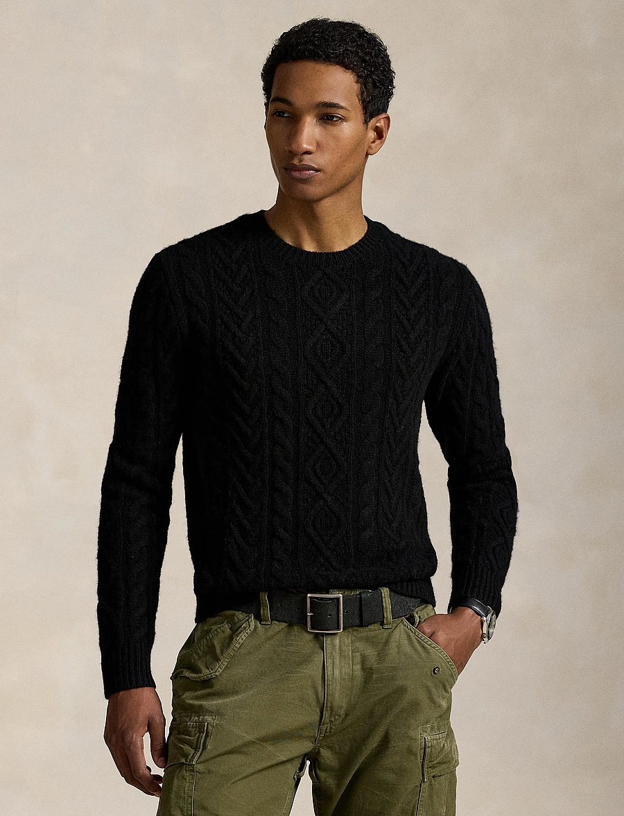 Polo Ralph Lauren - Wool-Alpaca Fisherman’s Sweater - rundhals - polo black - 3