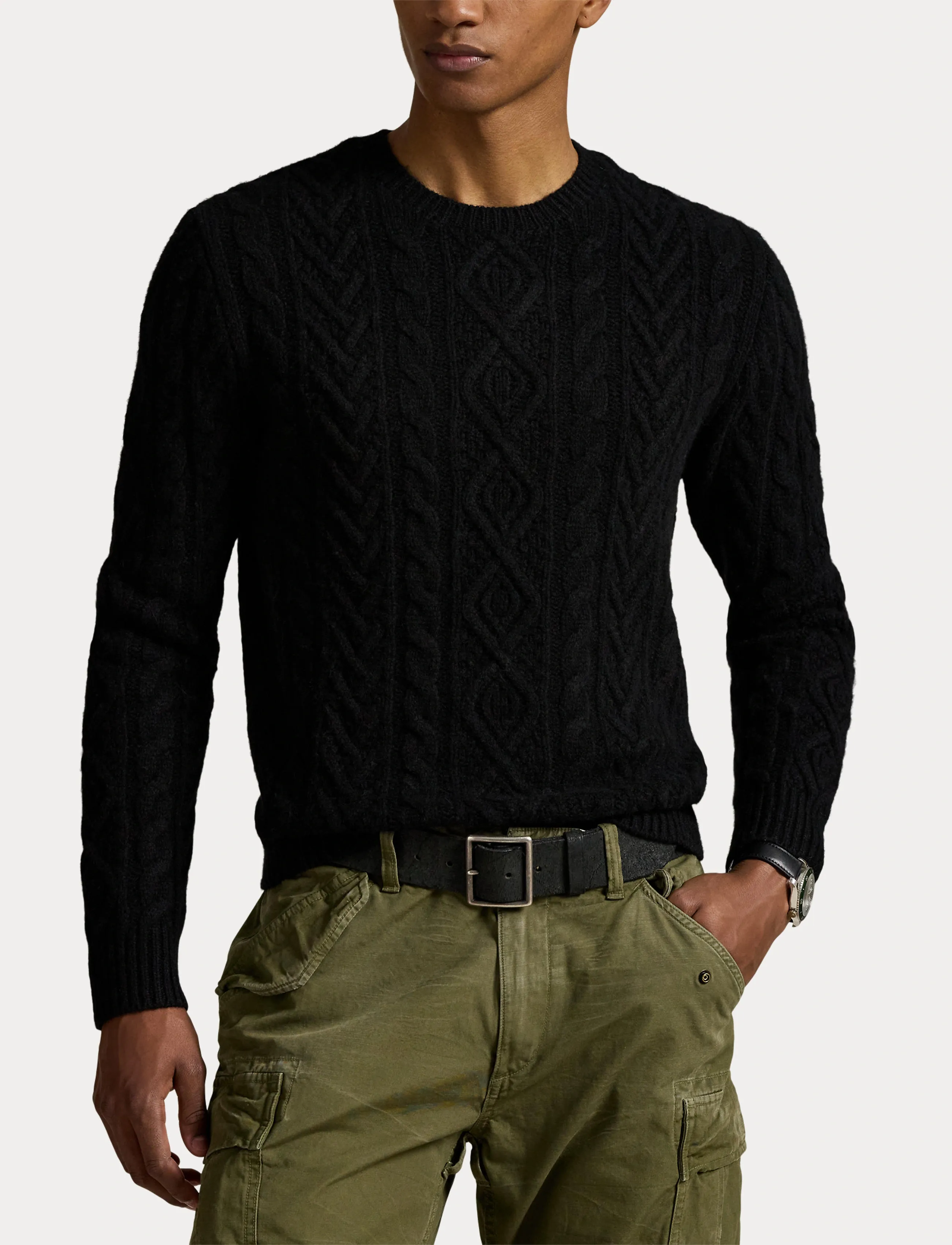 Polo Ralph Lauren - Wool-Alpaca Fisherman’s Sweater - rundhals - polo black - 5