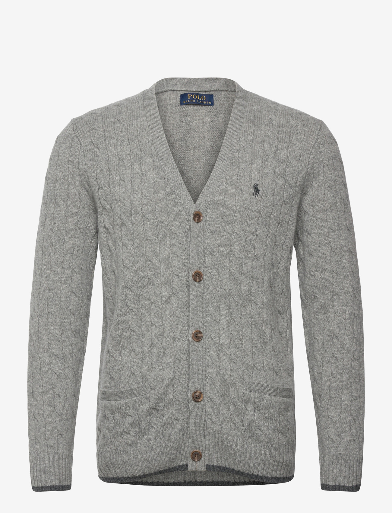 Polo Ralph Lauren - Cable-Knit Wool-Cashmere Cardigan - cardigans - fawn grey heather - 0