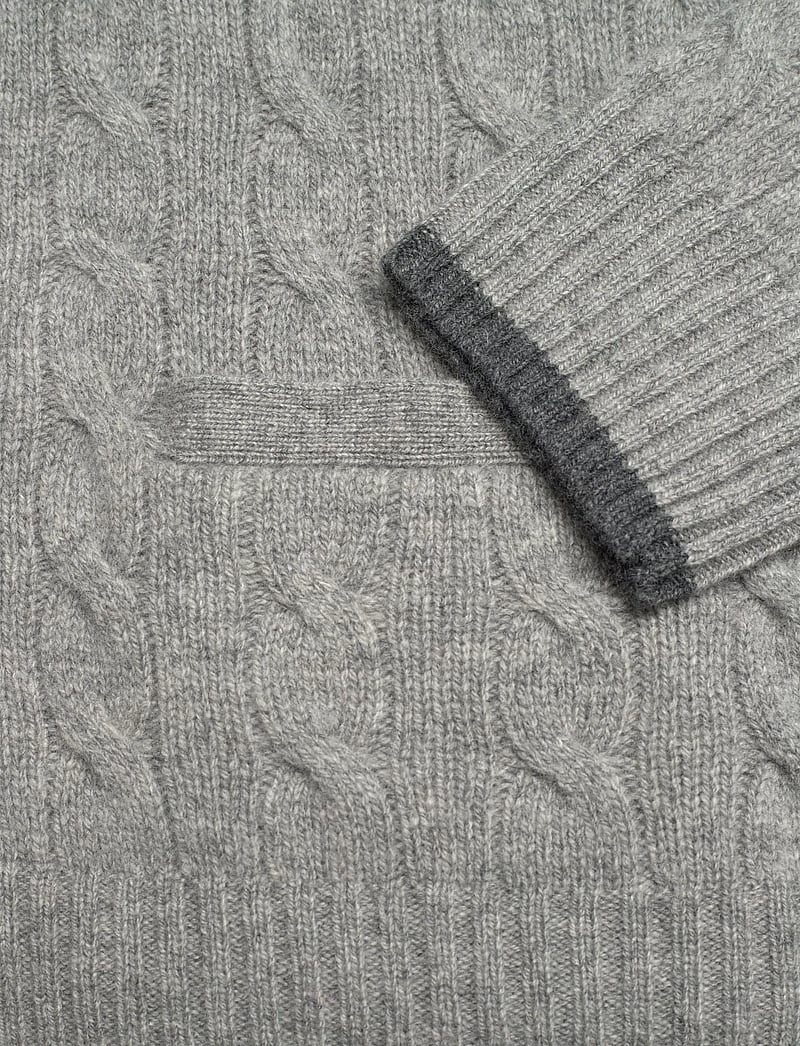 Polo Ralph Lauren - Cable-Knit Wool-Cashmere Cardigan - cardigans - fawn grey heather - 3