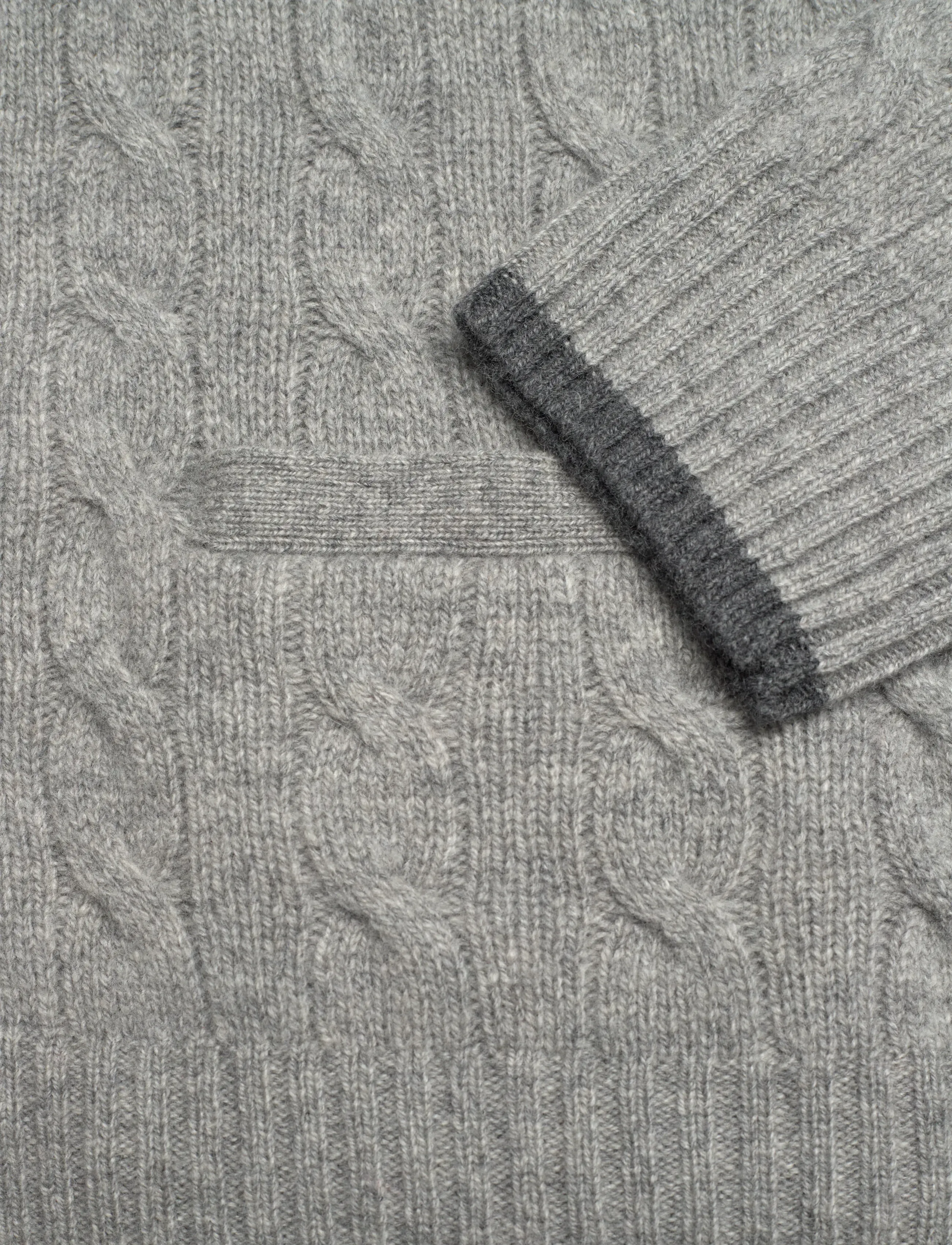 Polo Ralph Lauren - Cable-Knit Wool-Cashmere Cardigan - fawn grey heather - 3