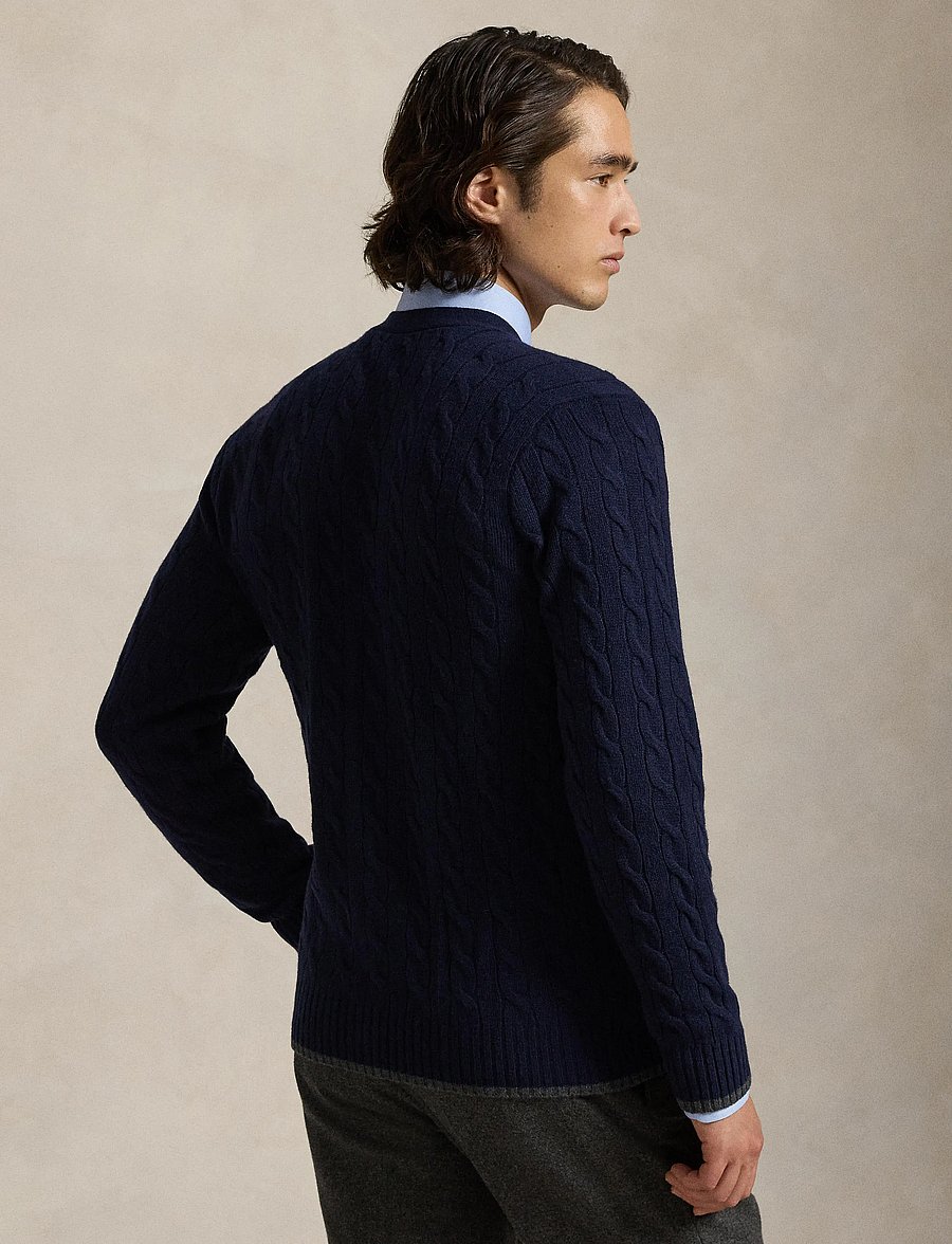 Polo Ralph Lauren - Cable-Knit Wool-Cashmere Cardigan - hunter navy - 2