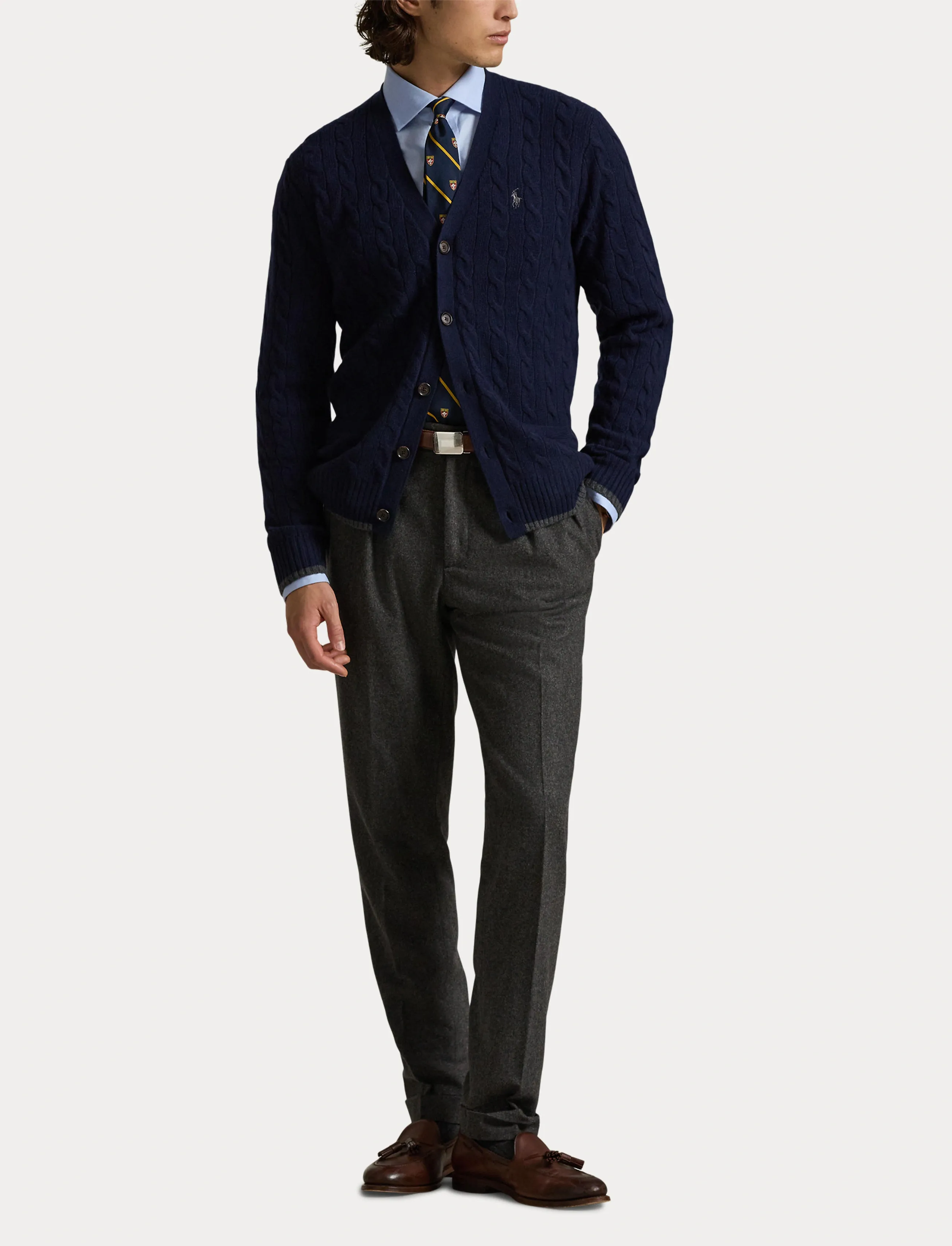 Polo Ralph Lauren - Cable-Knit Wool-Cashmere Cardigan - hunter navy - 4