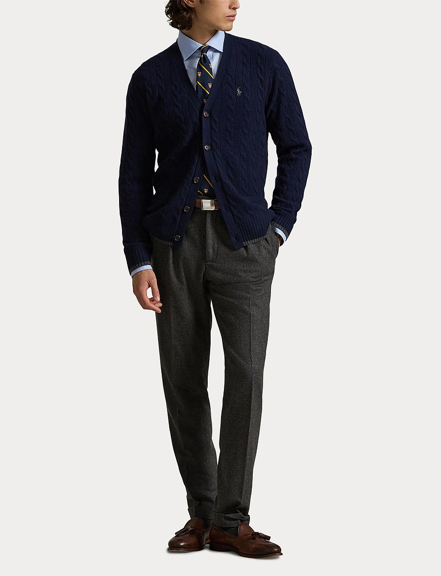 Polo Ralph Lauren - Cable-Knit Wool-Cashmere Cardigan - hunter navy - 4