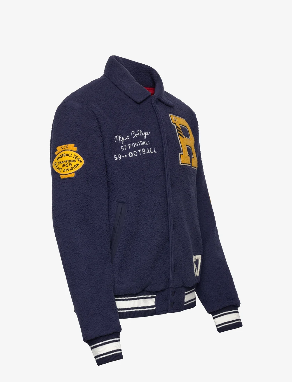 Fleece letterman jacket discount