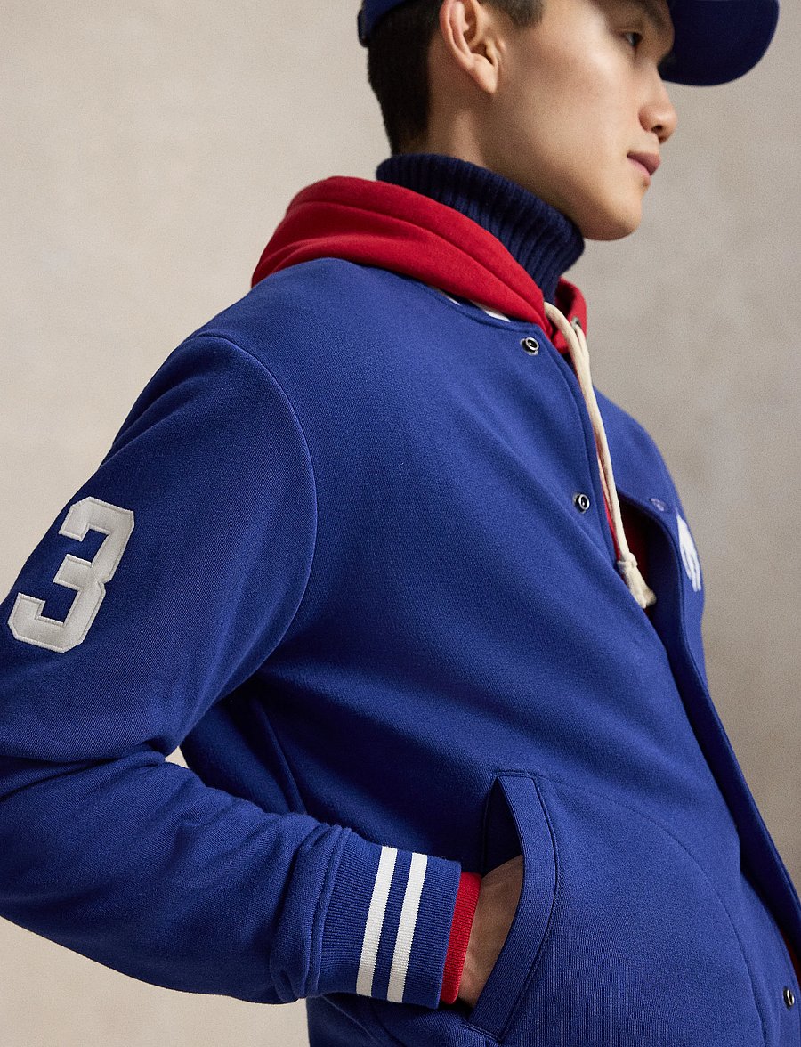 Polo Ralph Lauren - Big Pony Fleece Baseball Jacket - varsity jackor - blue yacht/white - 4