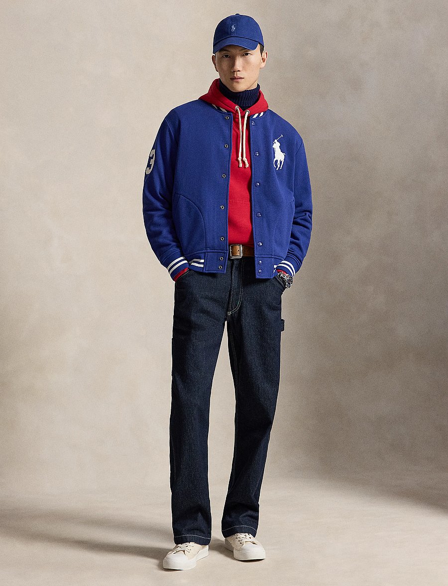 Polo Ralph Lauren - Big Pony Fleece Baseball Jacket - varsity jackor - blue yacht/white - 5