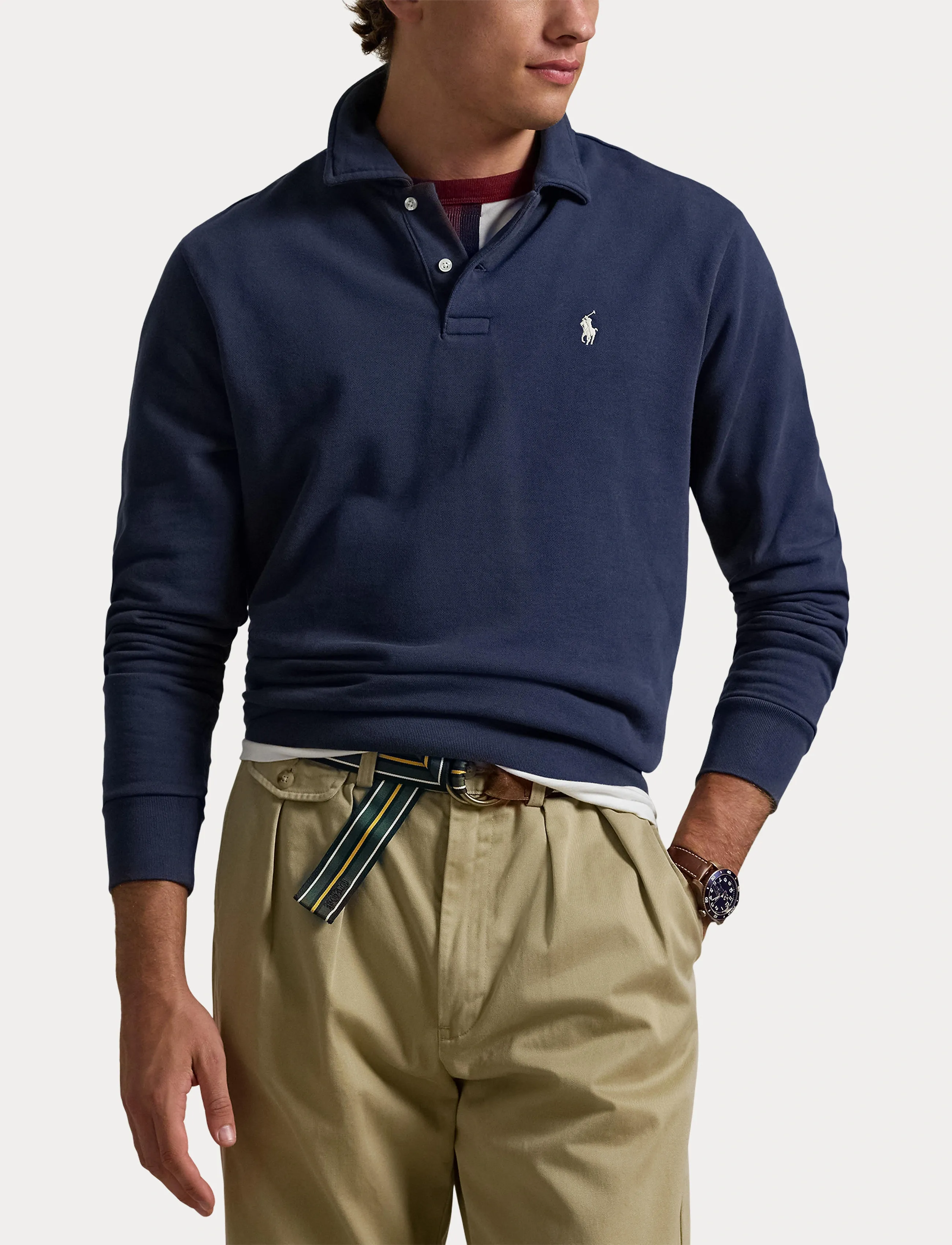 Polo Ralph Lauren - Loopback Fleece Collared Sweatshirt - cruise navy - 5