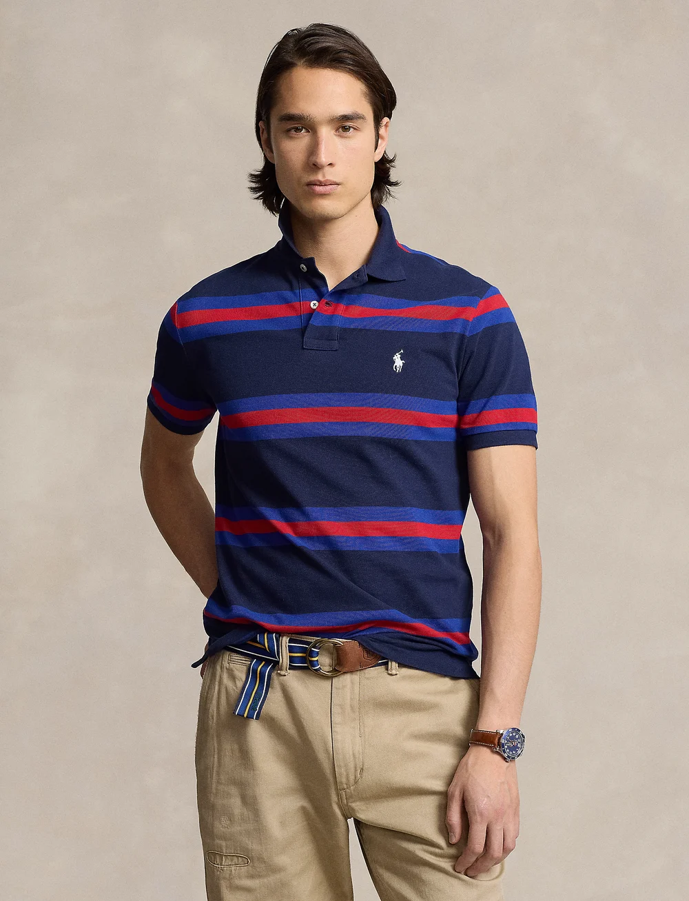 Ralph lauren navy striped shirt shop