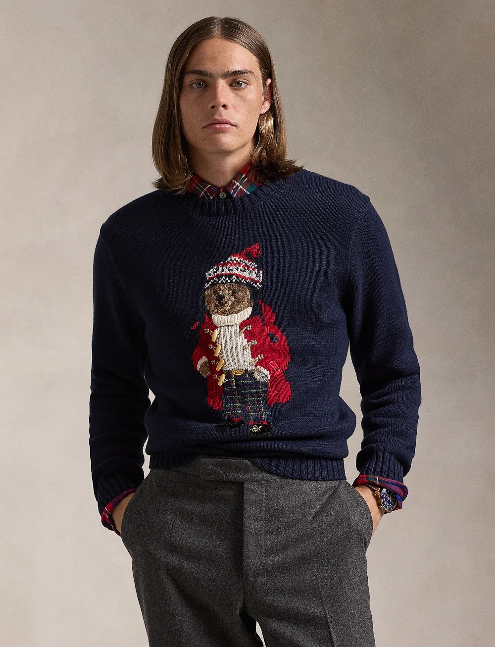 Polo Ralph Lauren Polo Bear Cotton cashmere Sweater Knitted Round Necks Boozt