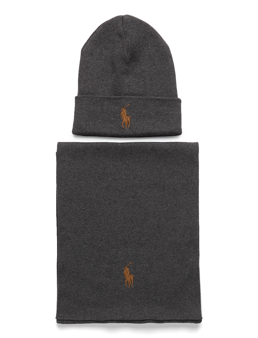 Polo Ralph Lauren - Rib-Knit Cotton Beanie & Scarf Gift Set - nach anlass kaufen - iron grey heather - 0