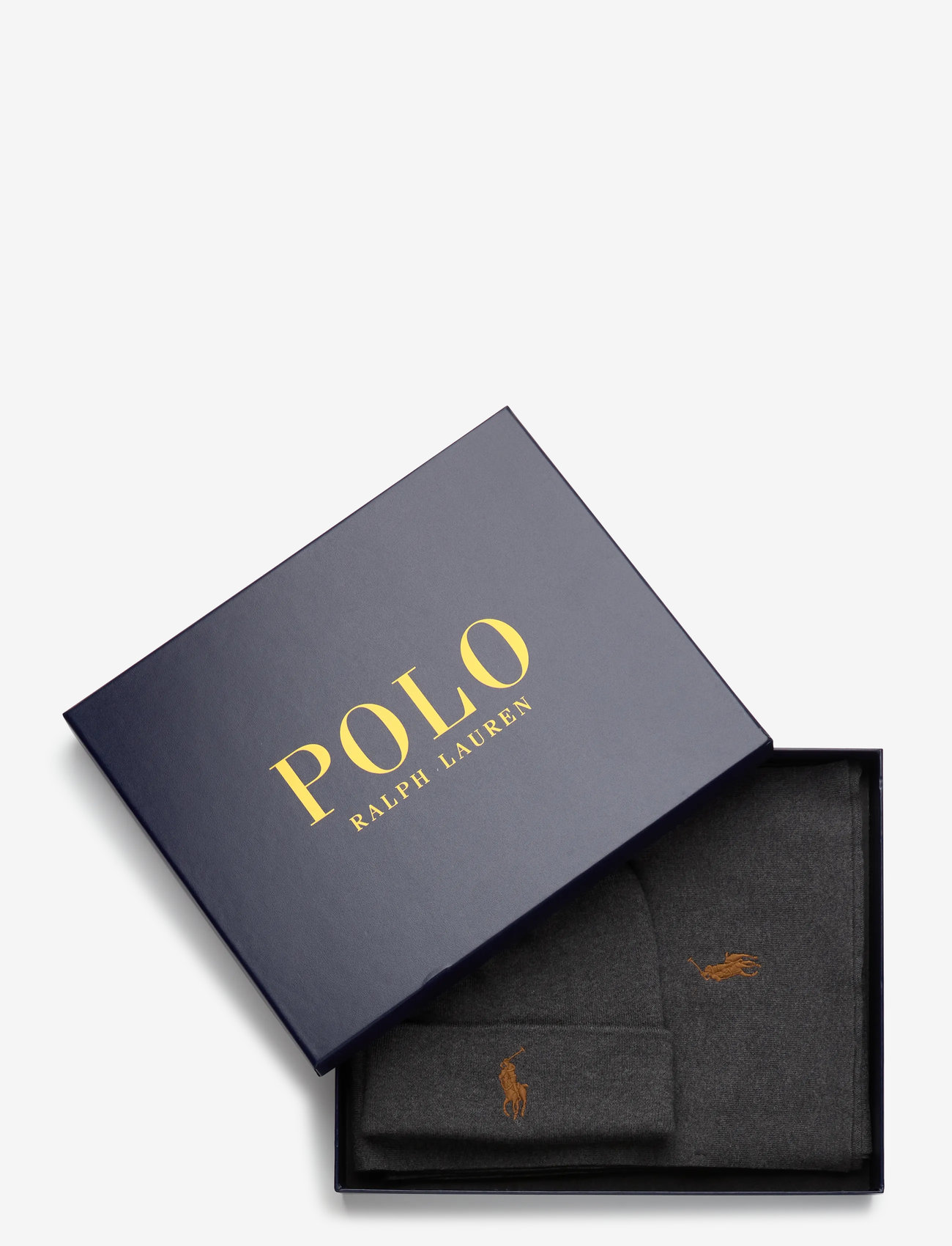 Polo Ralph Lauren - Rib-Knit Cotton Beanie & Scarf Gift Set - osta olukorra järgi - iron grey heather - 3