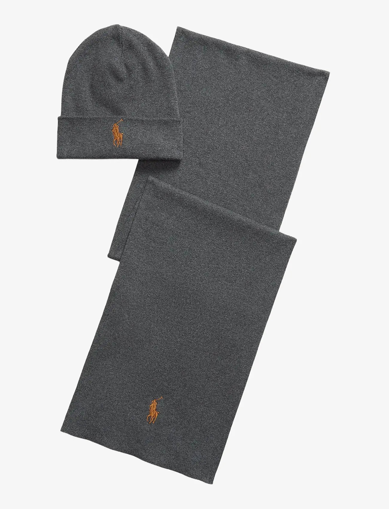 Polo Ralph Lauren - Rib-Knit Cotton Beanie & Scarf Gift Set - osta olukorra järgi - iron grey heather - 4