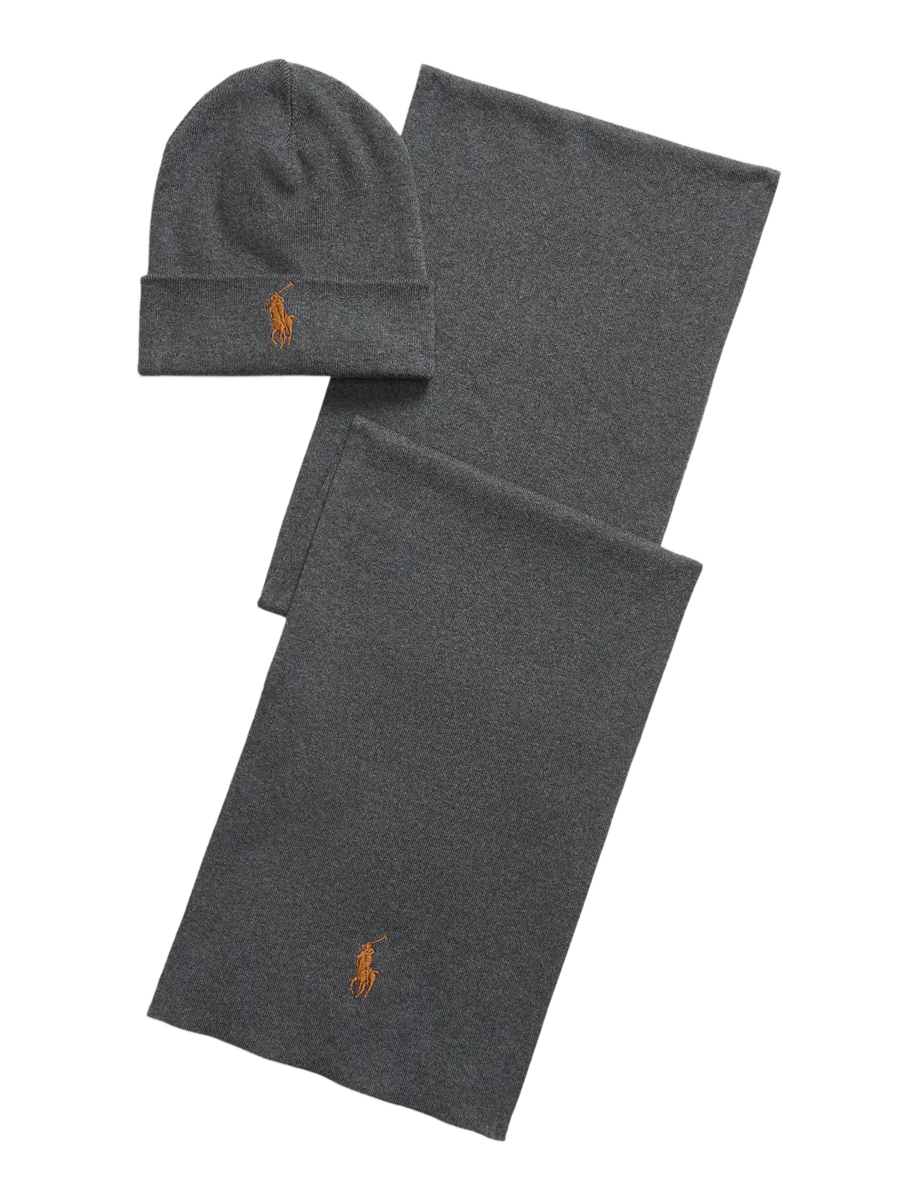 Polo Ralph Lauren - Rib-Knit Cotton Beanie & Scarf Gift Set - osta olukorra järgi - iron grey heather - 4