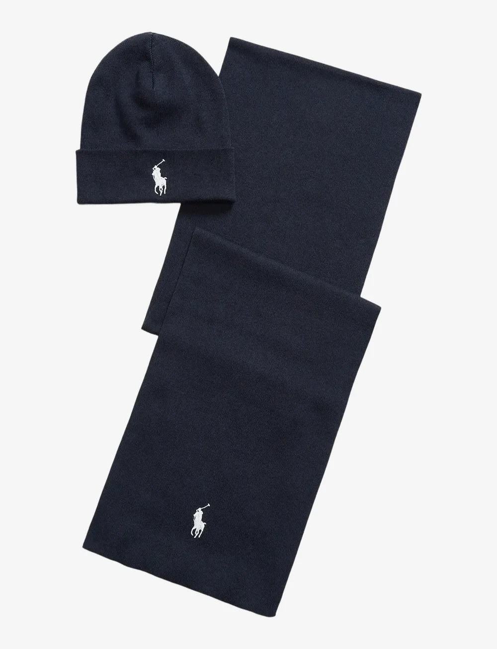 Polo Ralph Lauren - Rib-Knit Cotton Beanie & Scarf Gift Set - lightweight scarves - navy heather - 4