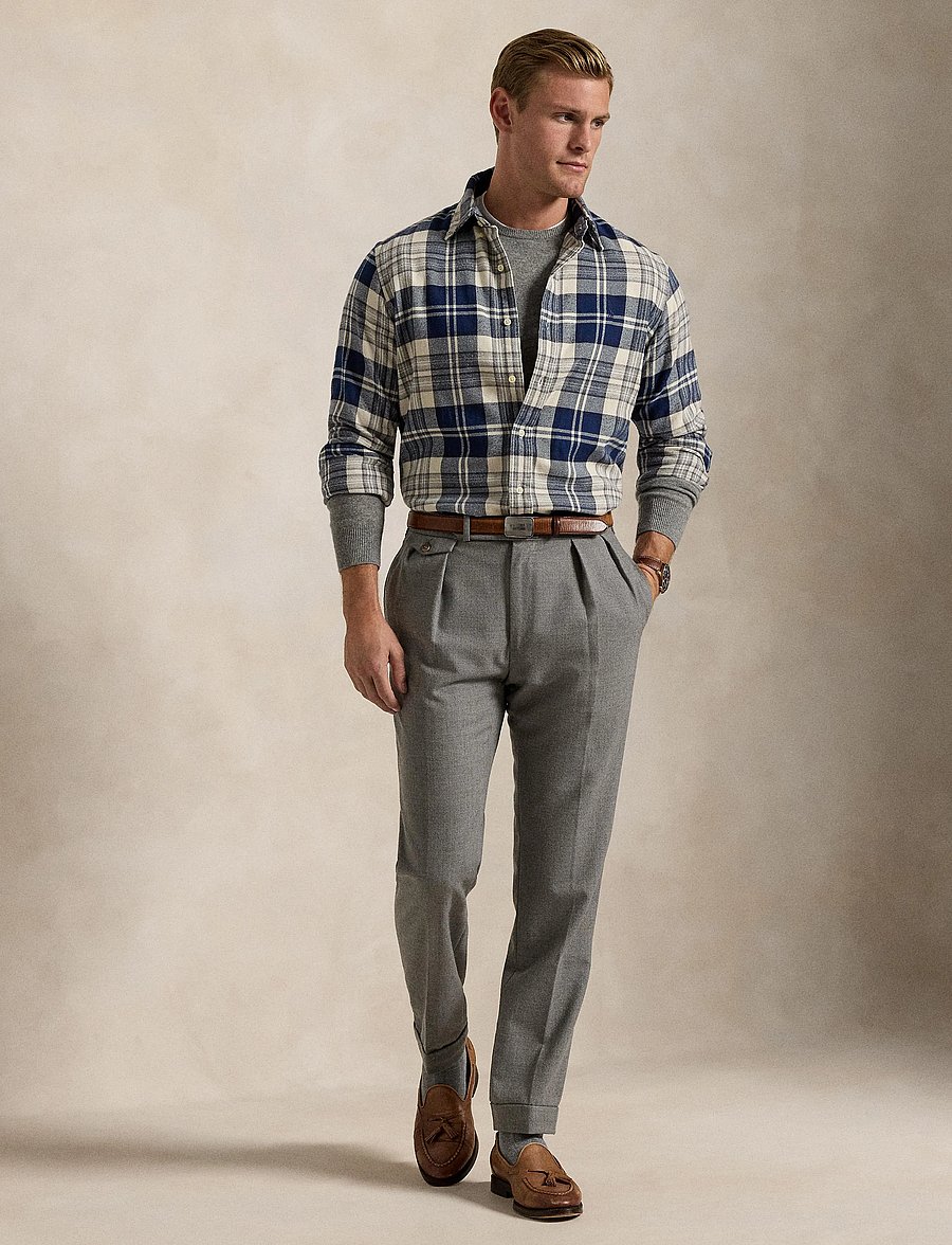 Polo Ralph Lauren - Custom Fit Plaid Brushed Flannel Shirt - flanellskjortor - 6553 off white/na - 0