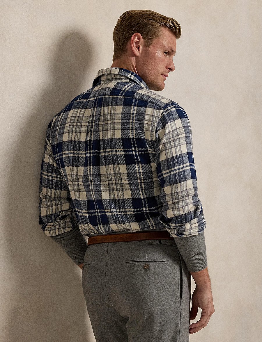 Polo Ralph Lauren - Custom Fit Plaid Brushed Flannel Shirt - flanellskjortor - 6553 off white/na - 2
