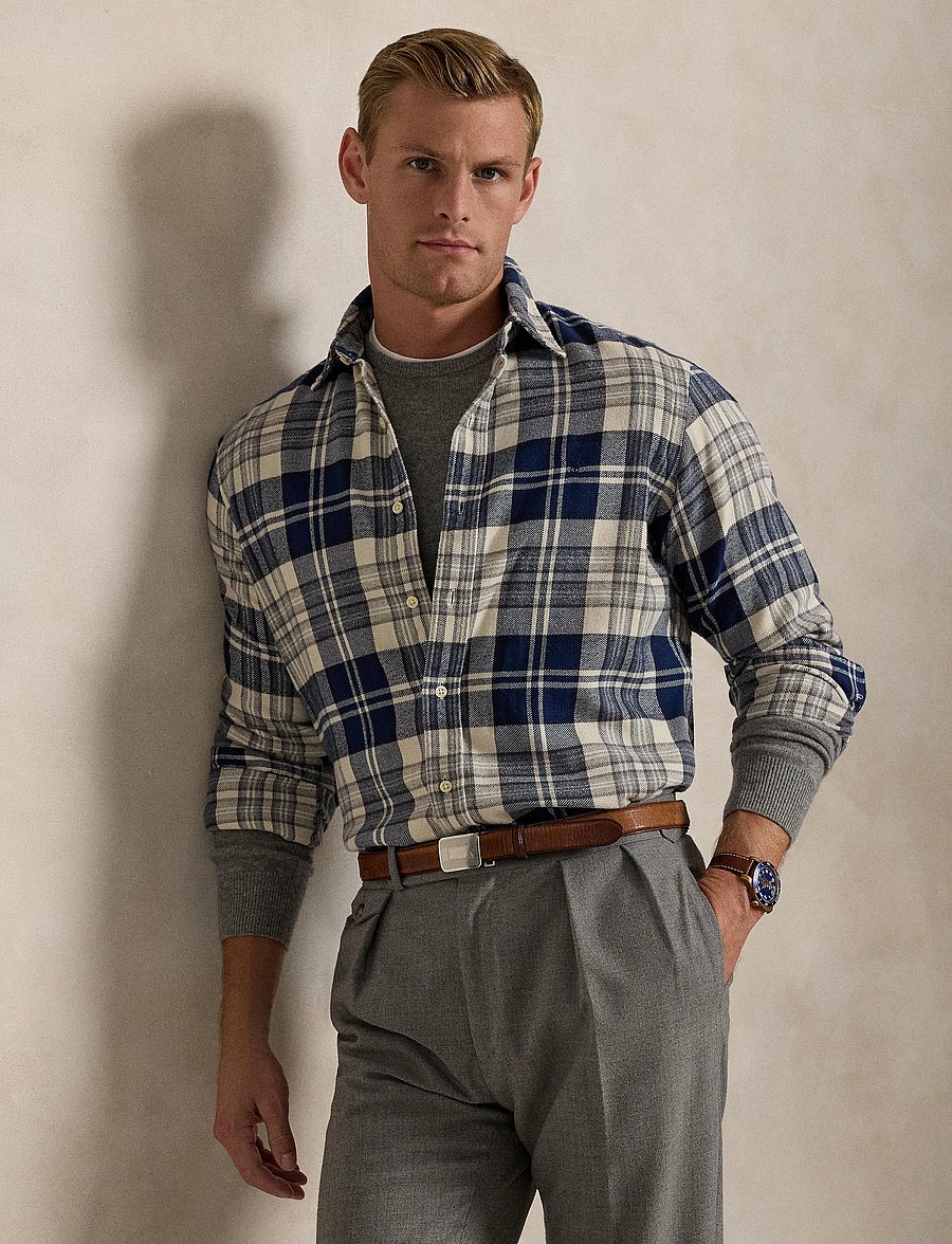 Polo Ralph Lauren - Custom Fit Plaid Brushed Flannel Shirt - flanellskjortor - 6553 off white/na - 3
