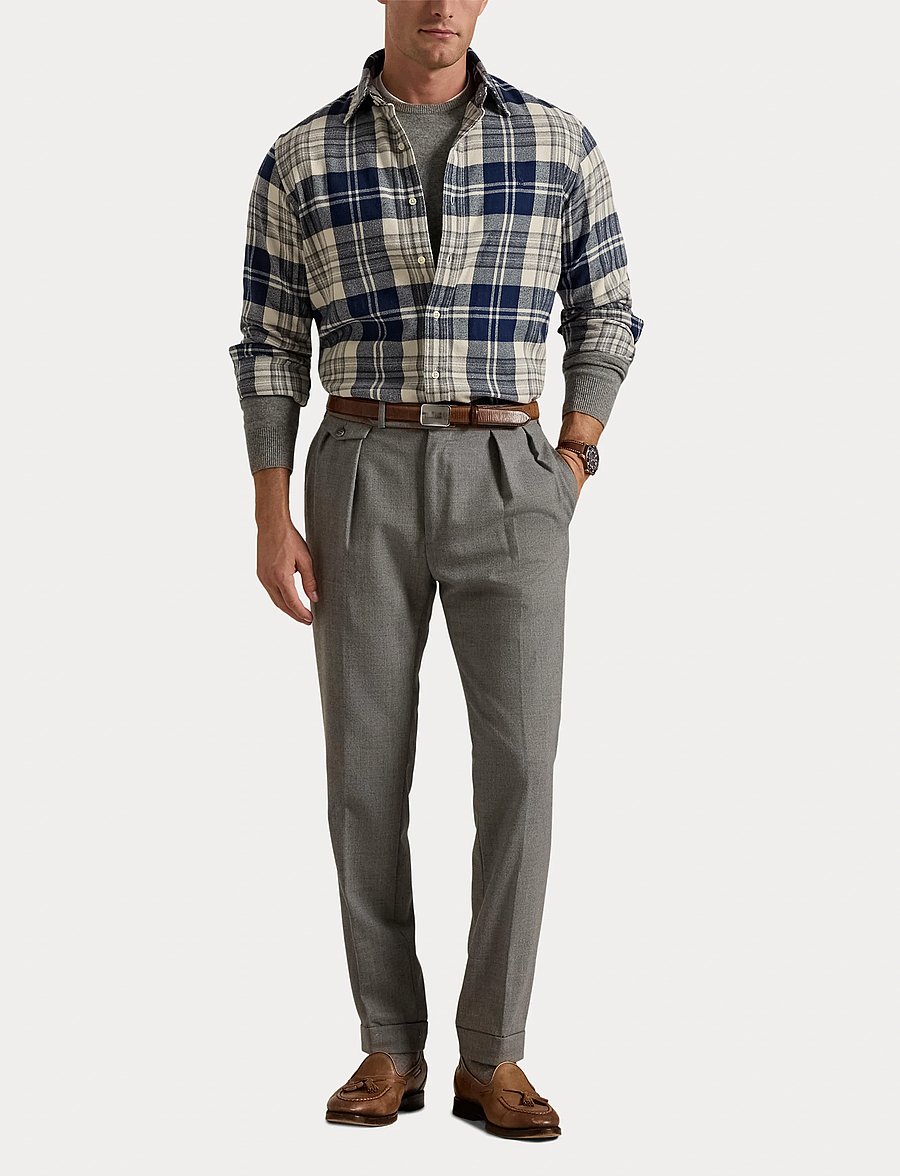 Polo Ralph Lauren - Custom Fit Plaid Brushed Flannel Shirt - flanellskjortor - 6553 off white/na - 4