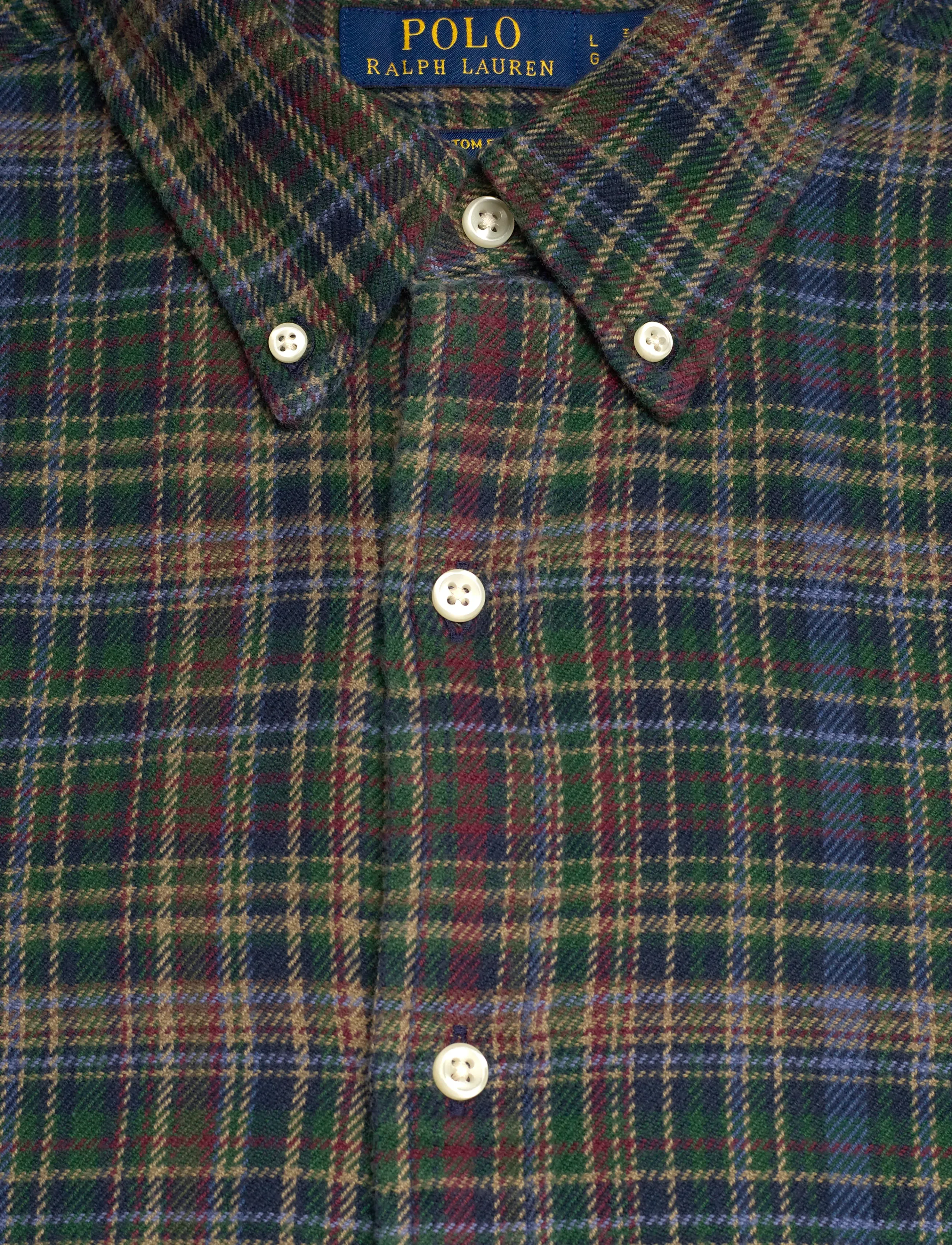 Polo Ralph Lauren - Custom Fit Plaid Brushed Flannel Shirt - 6944 pine navy mu - 2
