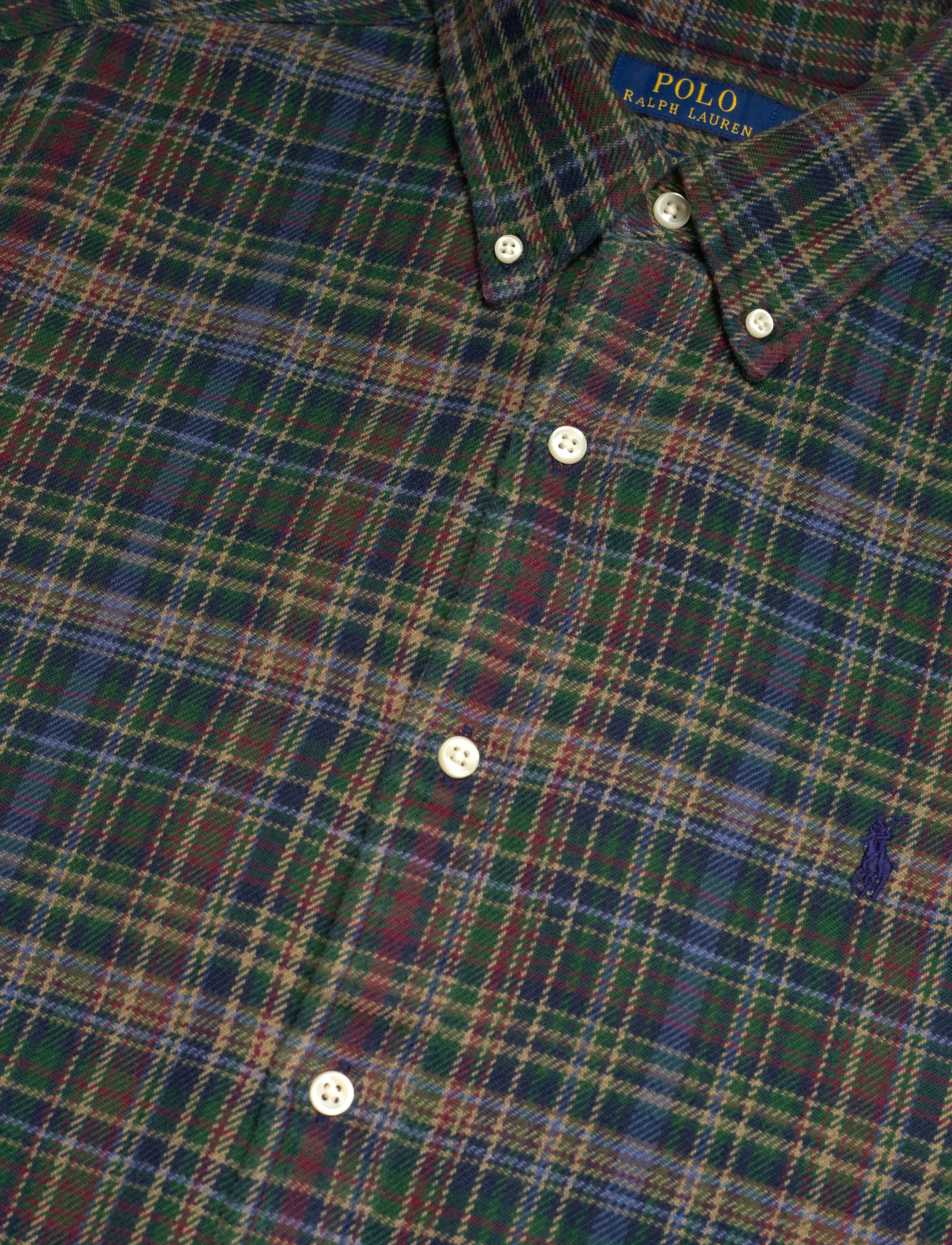 Polo Ralph Lauren - Custom Fit Plaid Brushed Flannel Shirt - 6944 pine navy mu - 3
