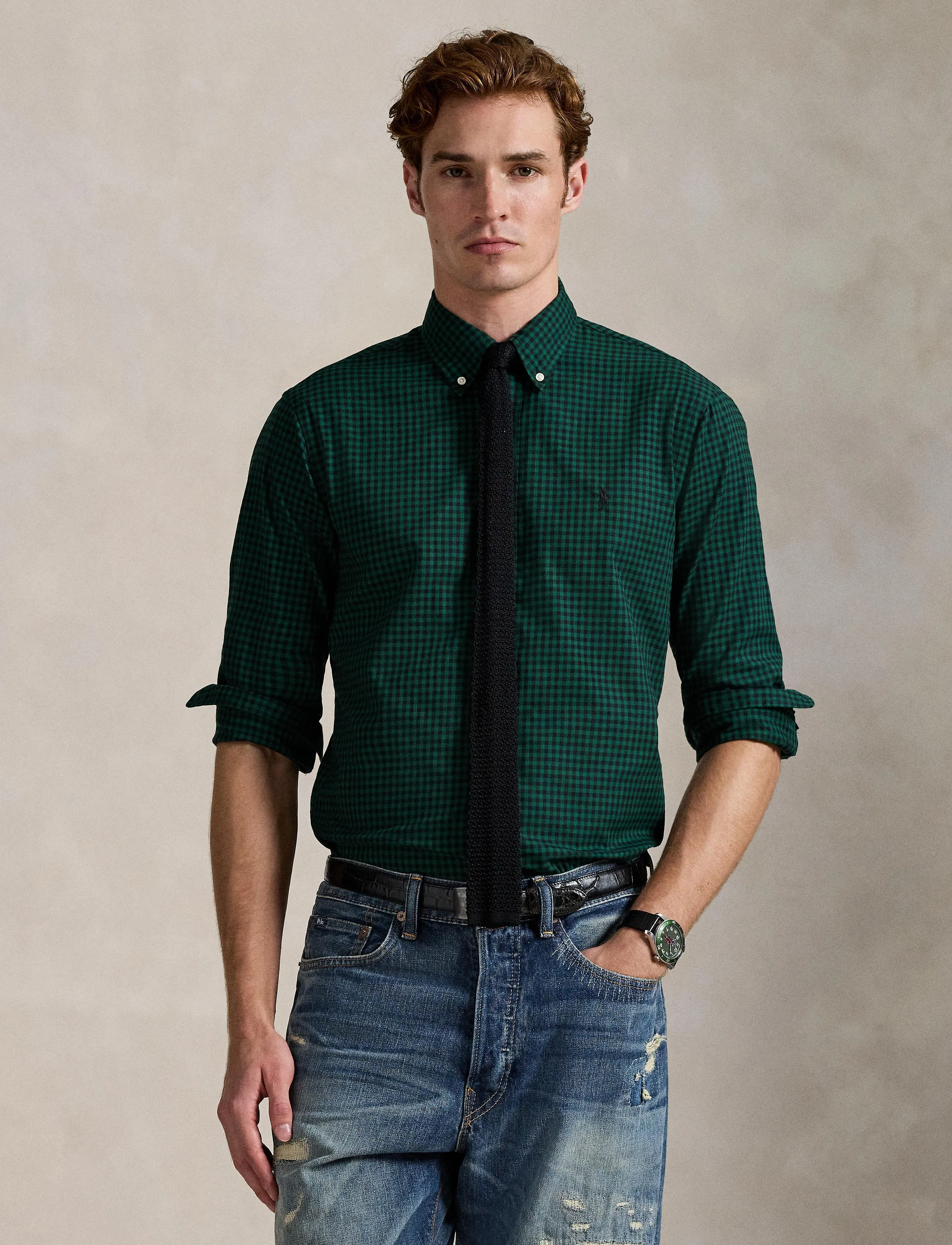 Polo Ralph Lauren - Custom Fit Plaid Twill Shirt - födelsedagspresenter - 4192e pine/black - 3
