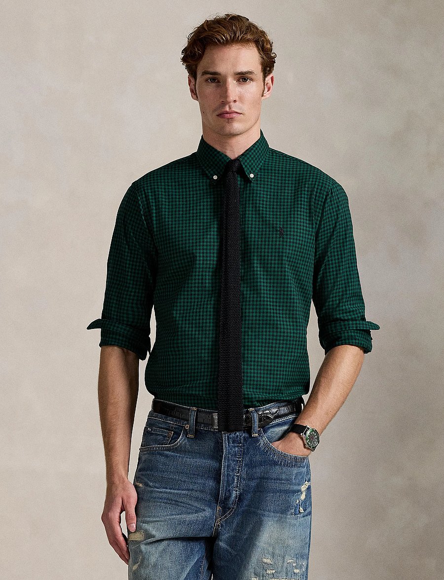 Polo Ralph Lauren - Custom Fit Plaid Twill Shirt - ternede skjorter - 4192e pine/black - 3