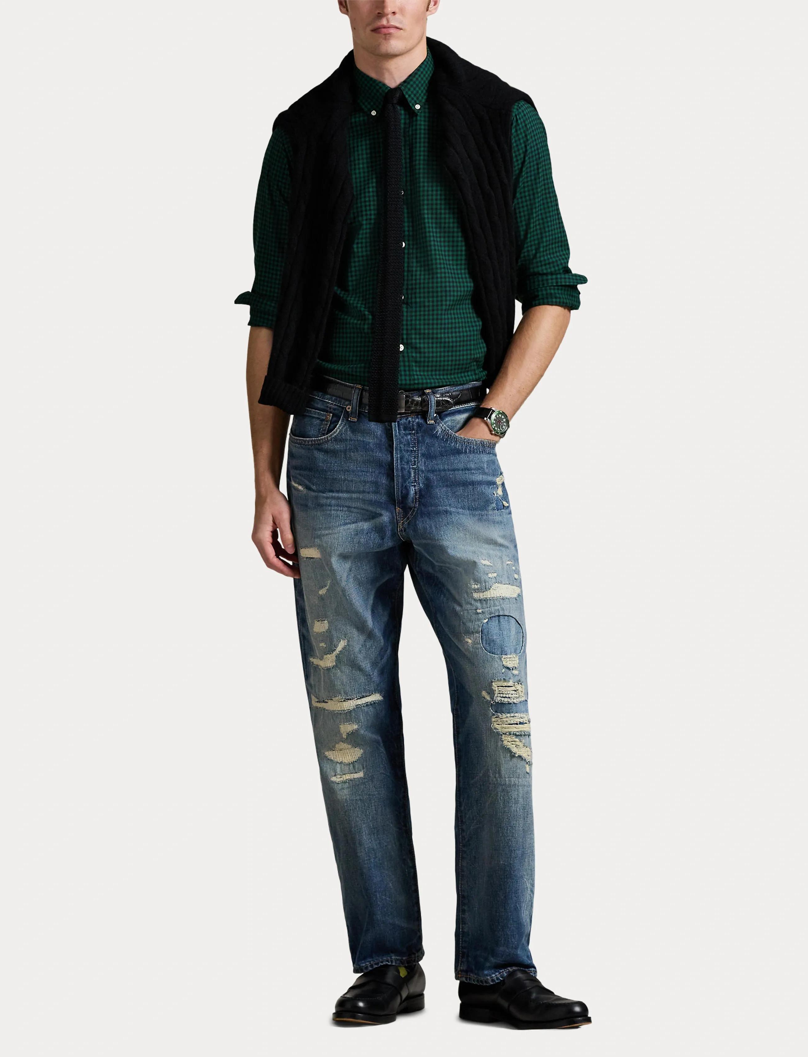 Polo Ralph Lauren - Custom Fit Plaid Twill Shirt - födelsedagspresenter - 4192e pine/black - 4