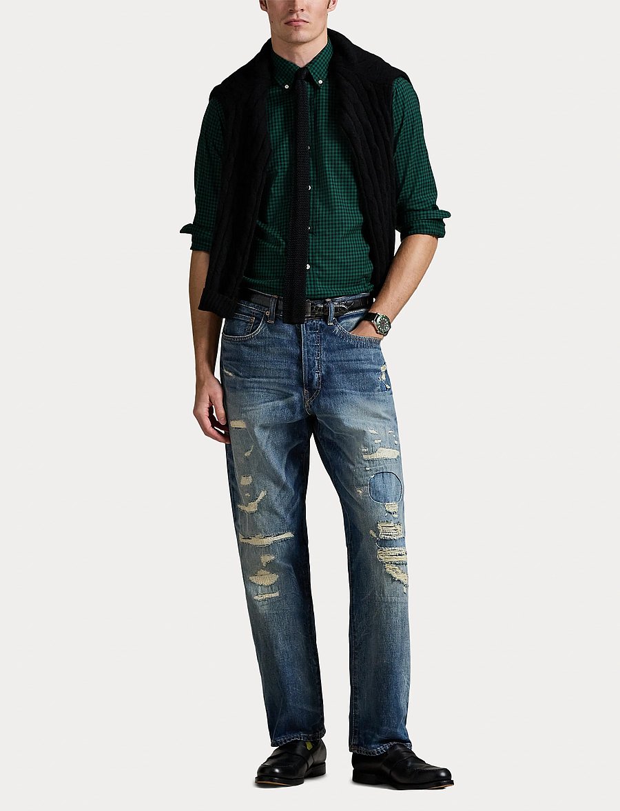 Polo Ralph Lauren - Custom Fit Plaid Twill Shirt - ternede skjorter - 4192e pine/black - 4