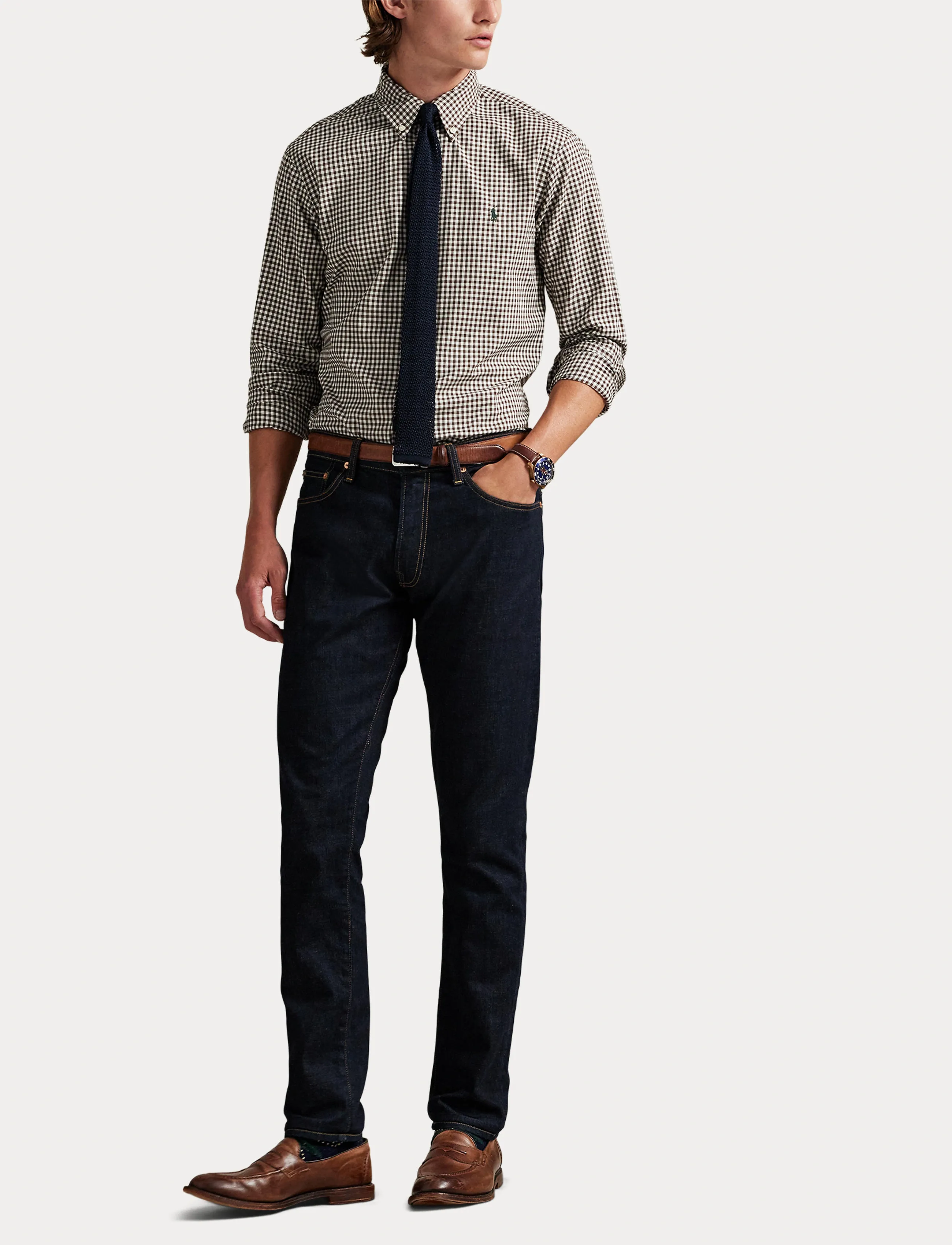 Polo Ralph Lauren - Custom Fit Plaid Twill Shirt - koszule w kratkę - 4192f brown/cream - 4