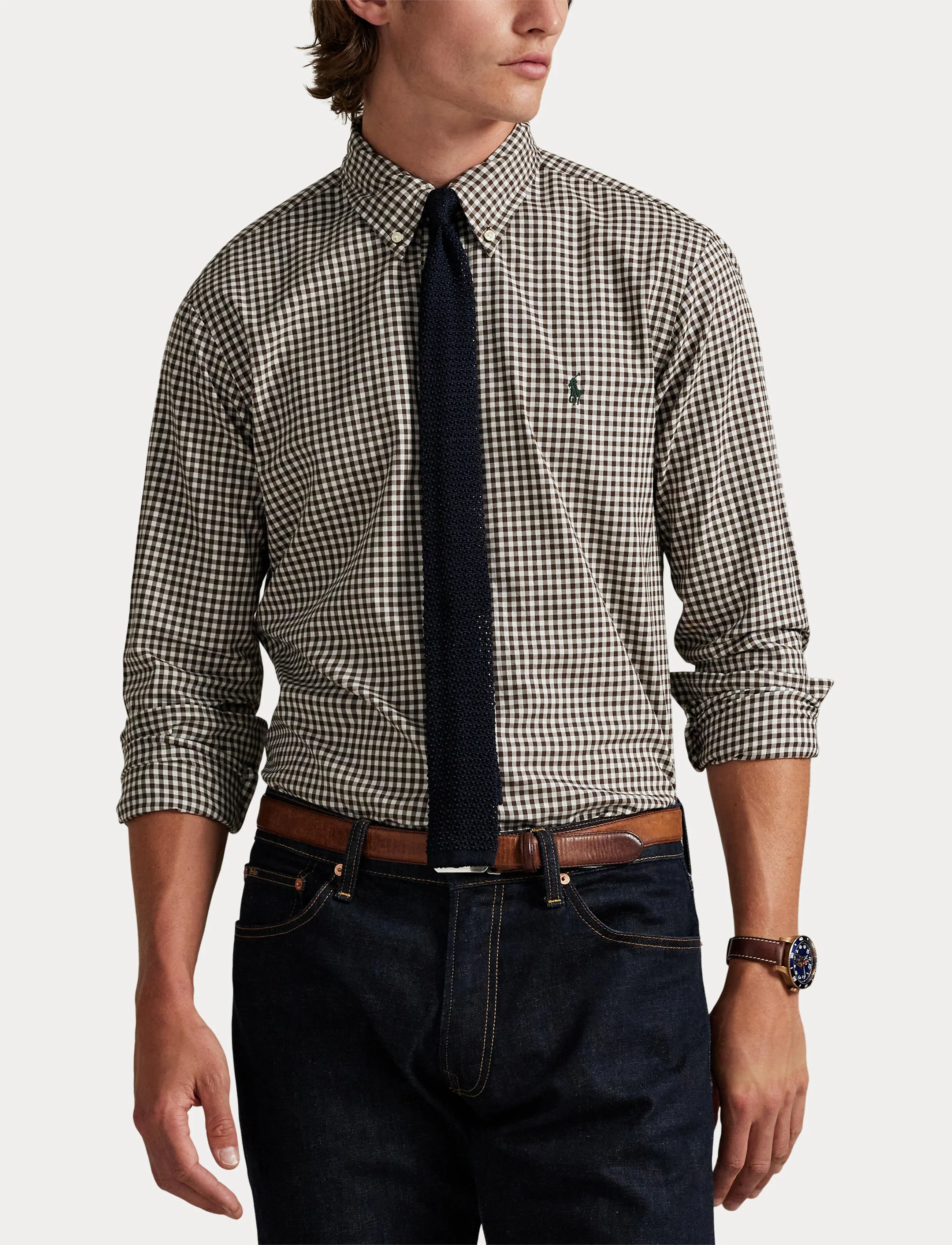 Polo Ralph Lauren - Custom Fit Plaid Twill Shirt - koszule w kratkę - 4192f brown/cream - 5