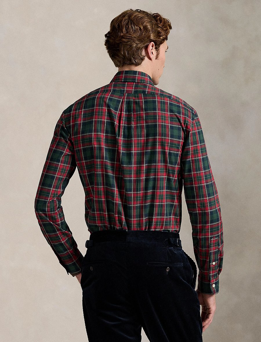 Polo Ralph Lauren - Custom Fit Plaid Twill Shirt - ternede skjorter - 6982 forest red m - 2