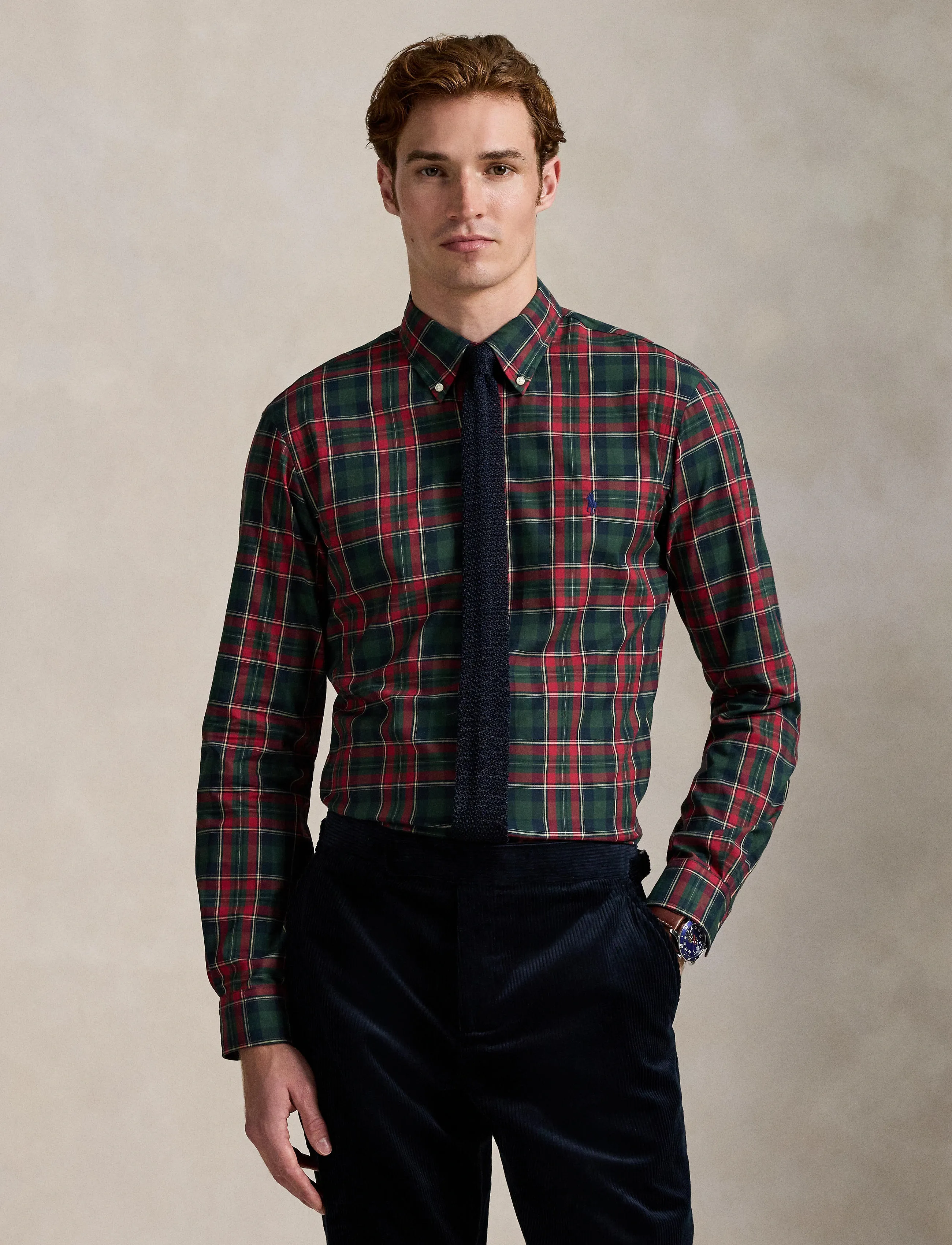 Polo Ralph Lauren - Custom Fit Plaid Twill Shirt - ternede skjorter - 6982 forest red m - 3