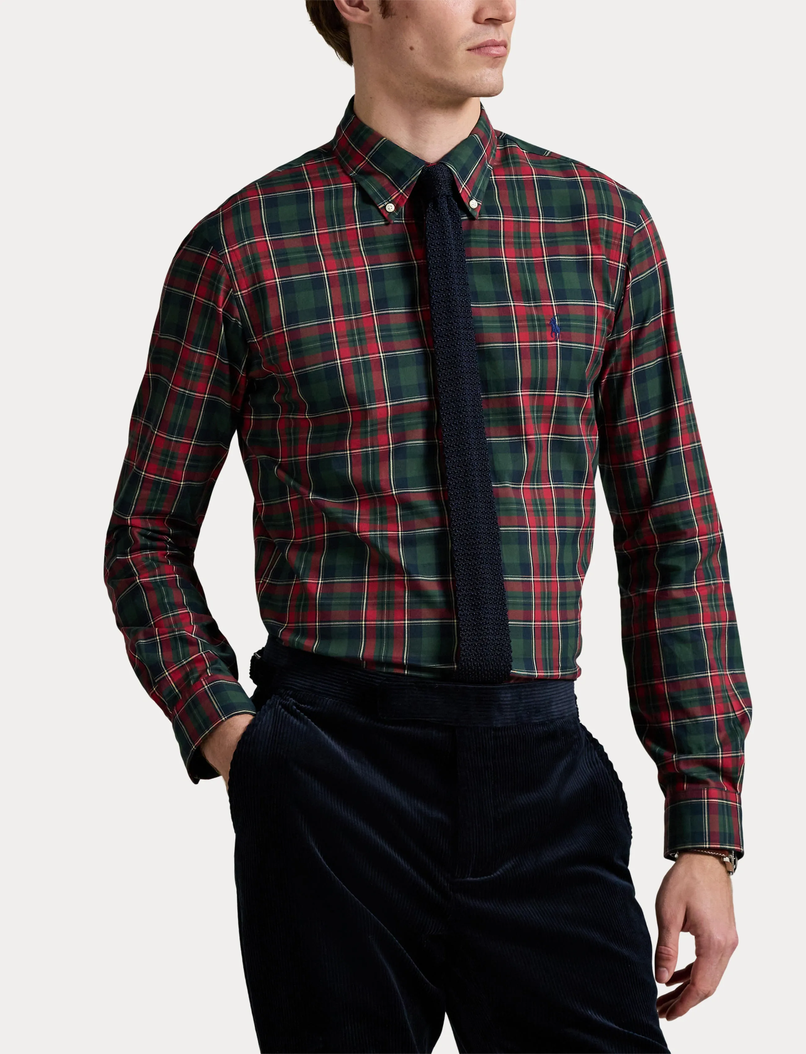 Polo Ralph Lauren - Custom Fit Plaid Twill Shirt - ternede skjorter - 6982 forest red m - 5