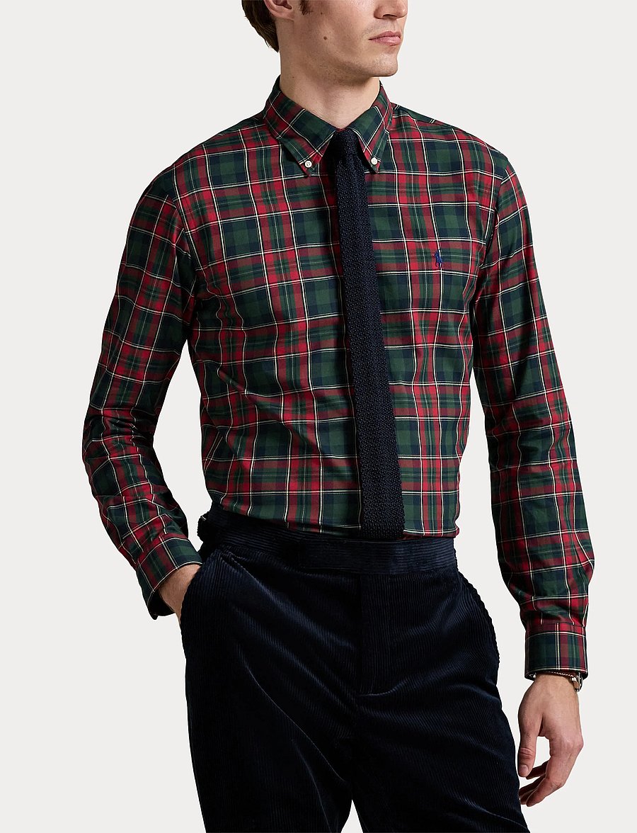 Polo Ralph Lauren - Custom Fit Plaid Twill Shirt - ternede skjorter - 6982 forest red m - 5