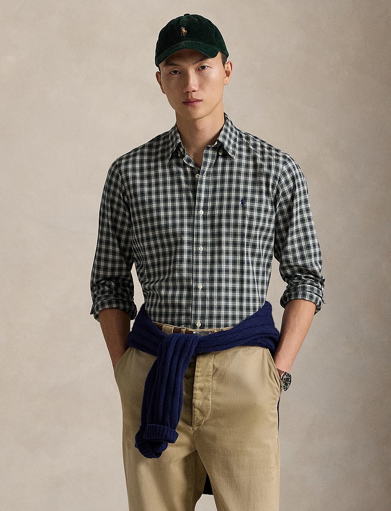 Polo Ralph Lauren - Custom Fit Plaid Twill Shirt - tavalised t-särgid - 6983 blue green m - 3